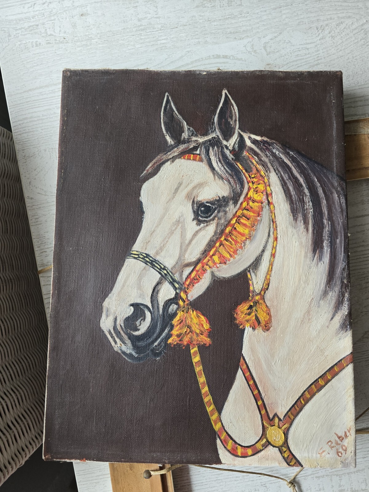 ölgemälde auf leinwand handgemalt signiert Reber