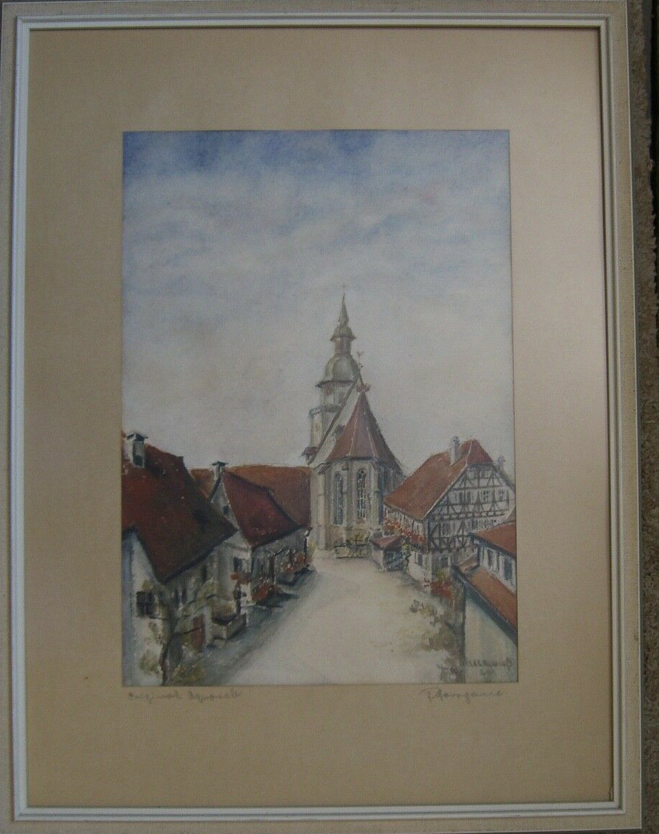 Unclearly Signed Street Scene Church Village – Who Knows This Place? – Antique