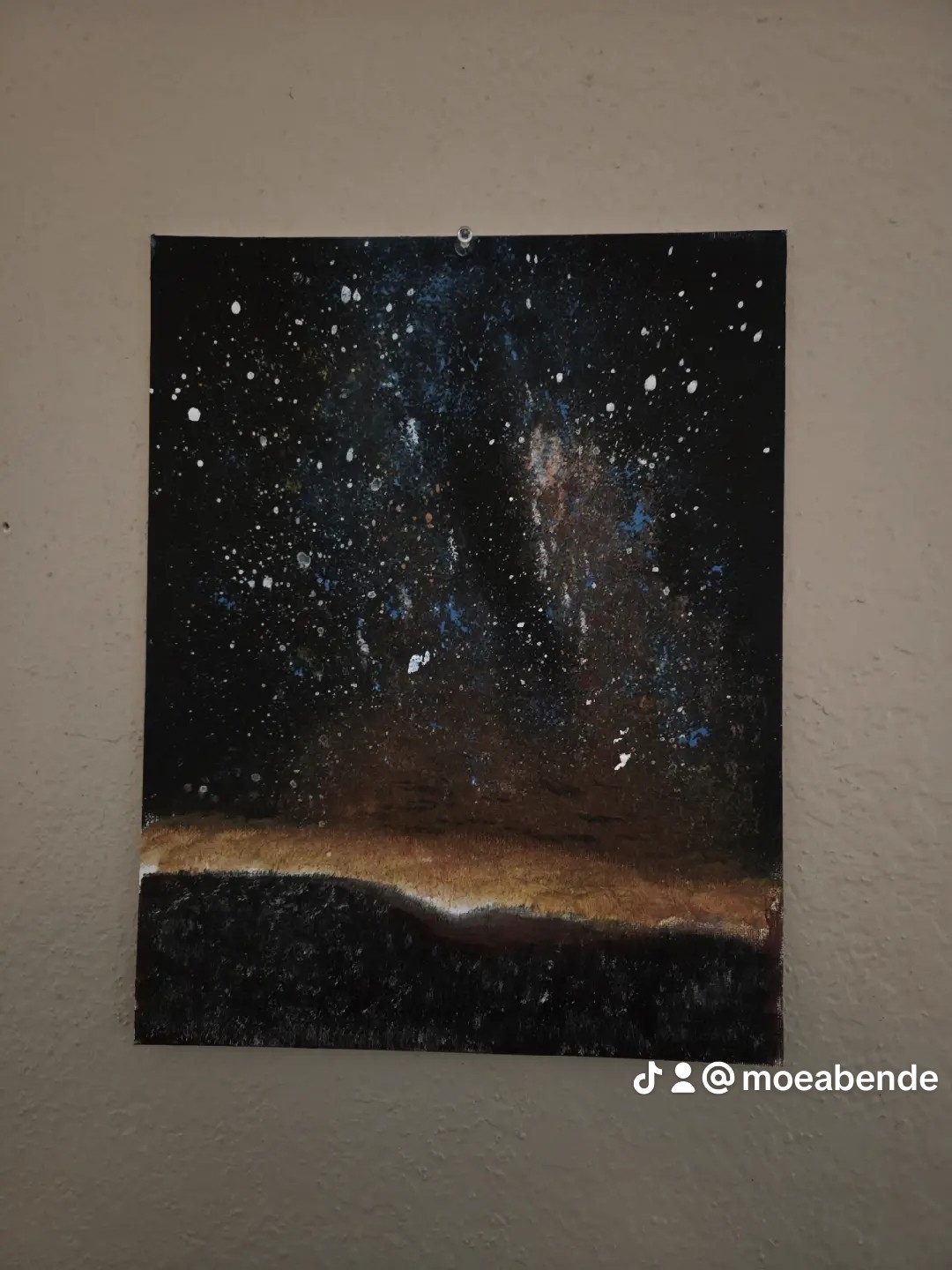 moeabende Abstract Night Sky Outer Space Landscape Painting, Small, Unframed