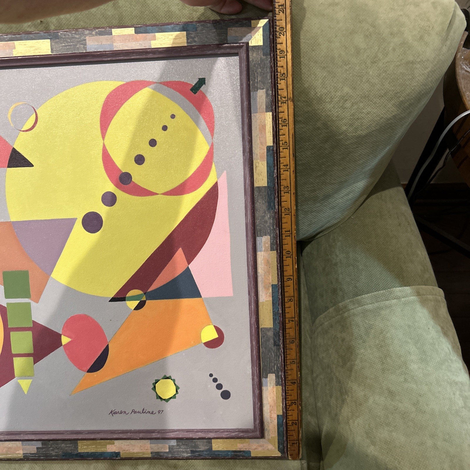 Geometric Shapes Floating In Space Painting By Karen Pauline 1997
