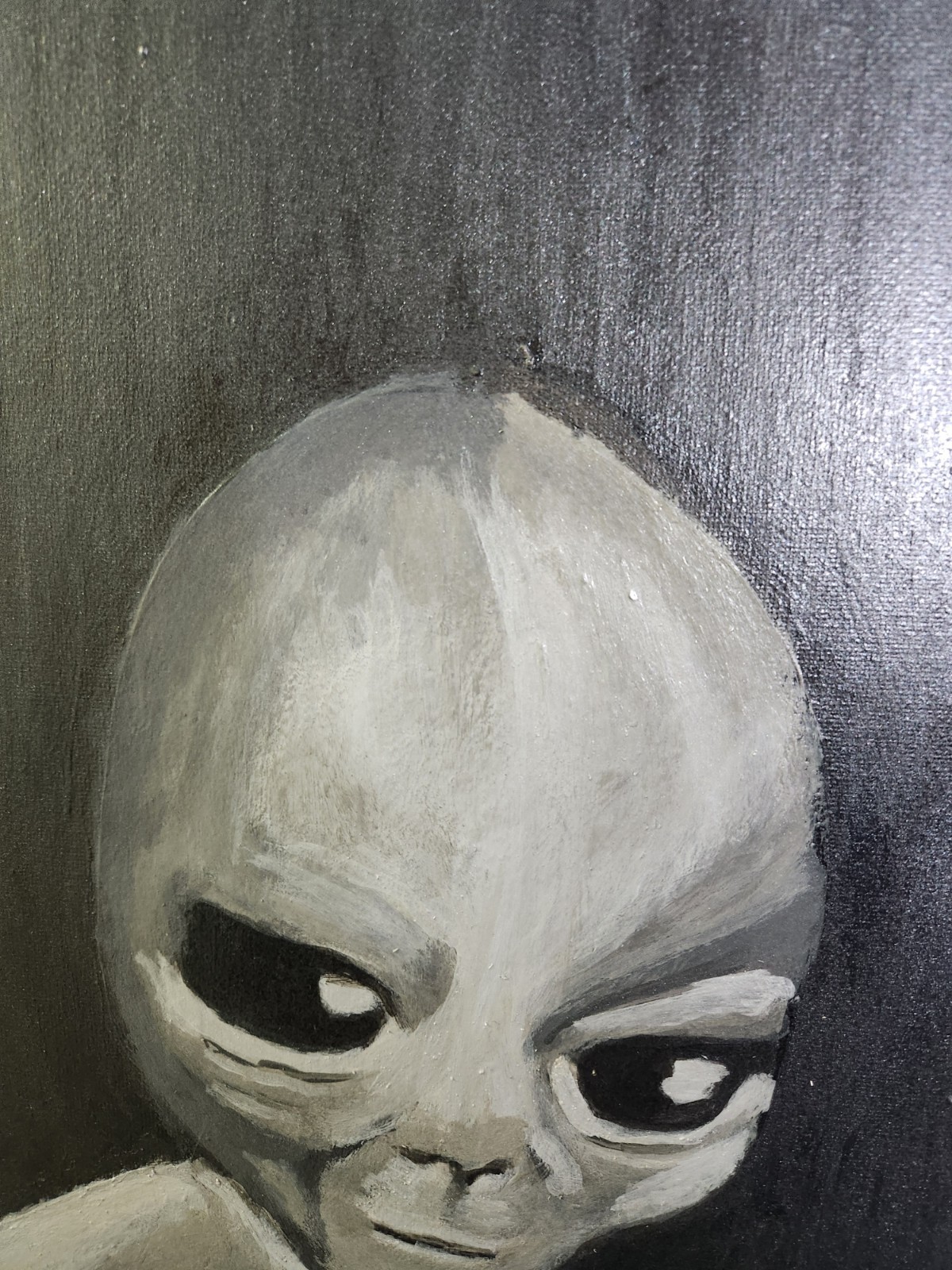 Original Alien Painting 11×14 Canvas Alien Unframed Sci-Fi Expressionist Art