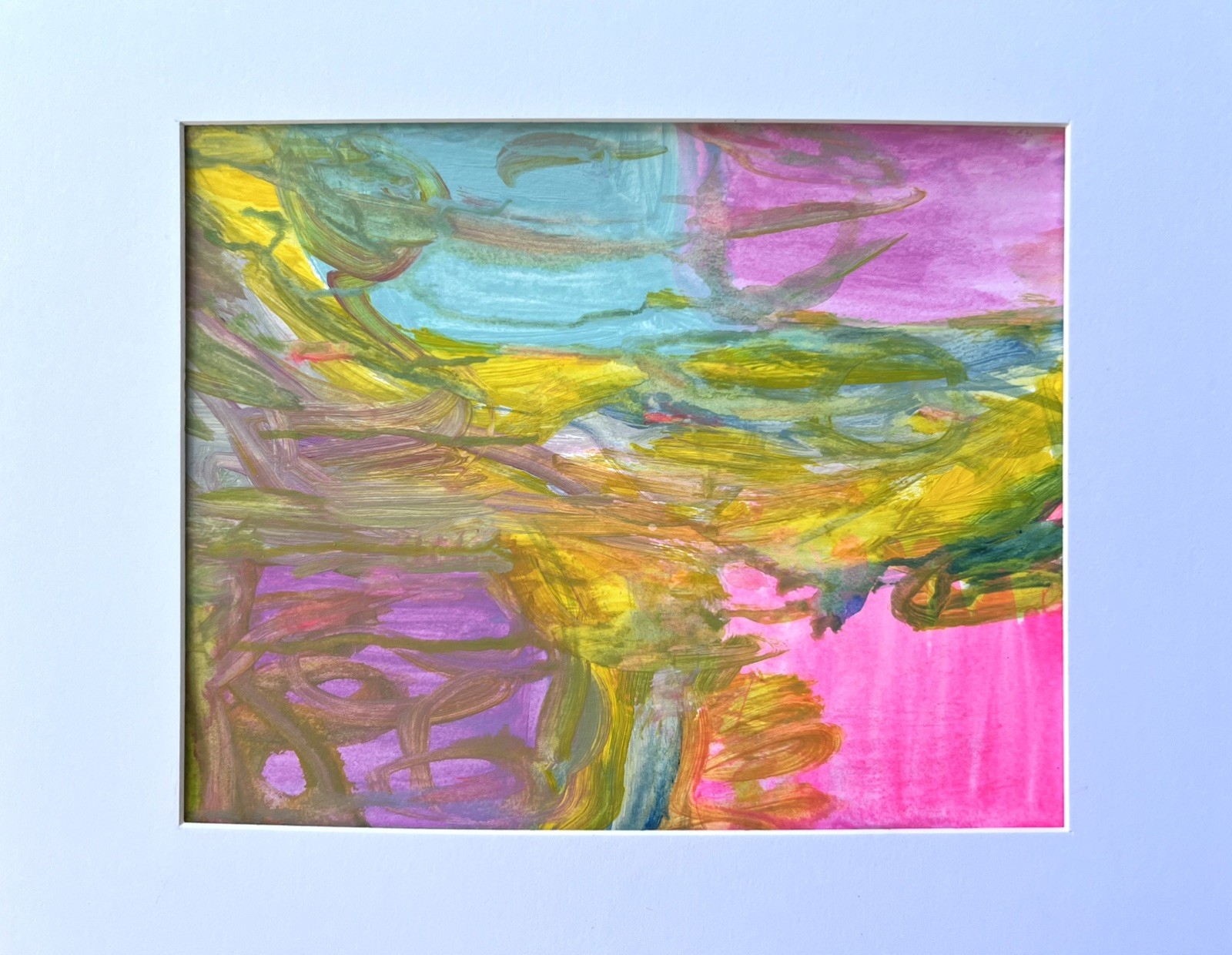 Painting Original Abstract Art Matted 11×14 Colorful Acrylic Jimarieart
