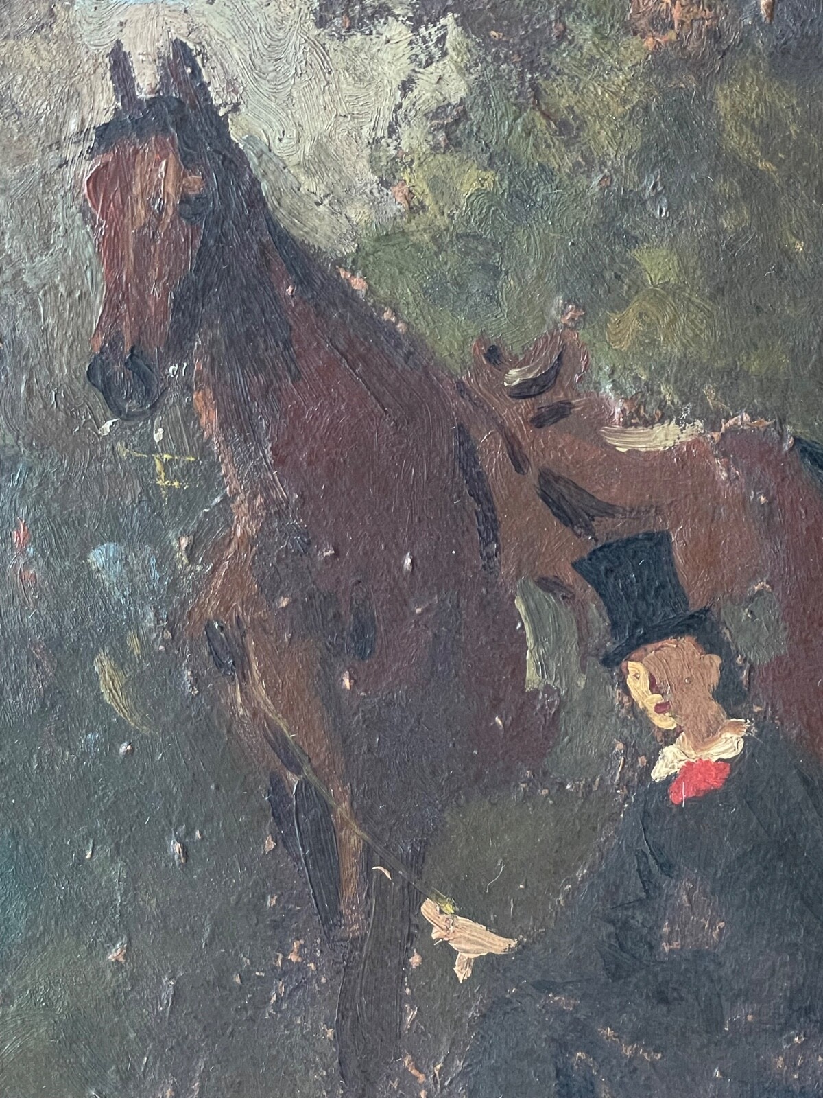 19th French Impressionism EDOUARD MANET ? Oil – Horsewoman and his Dog