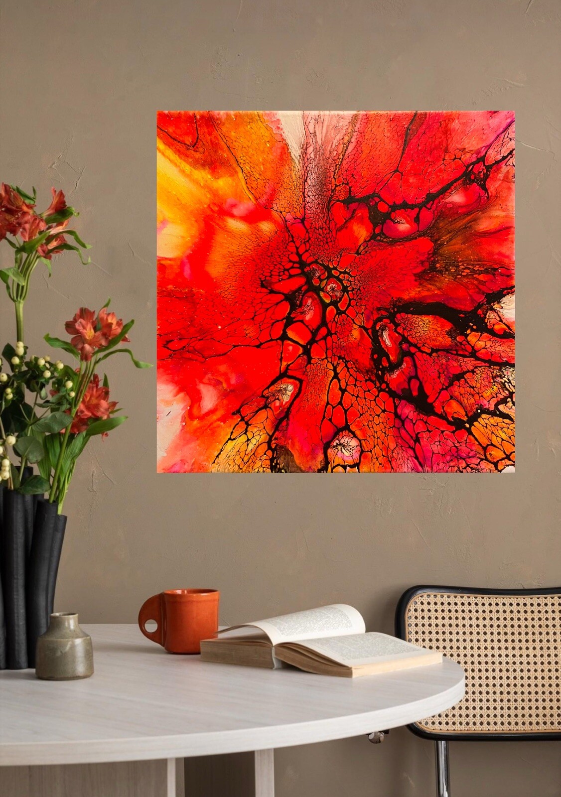Acrylic Florescent Blacklight Painting/Fluid Acrylic/12 X 12