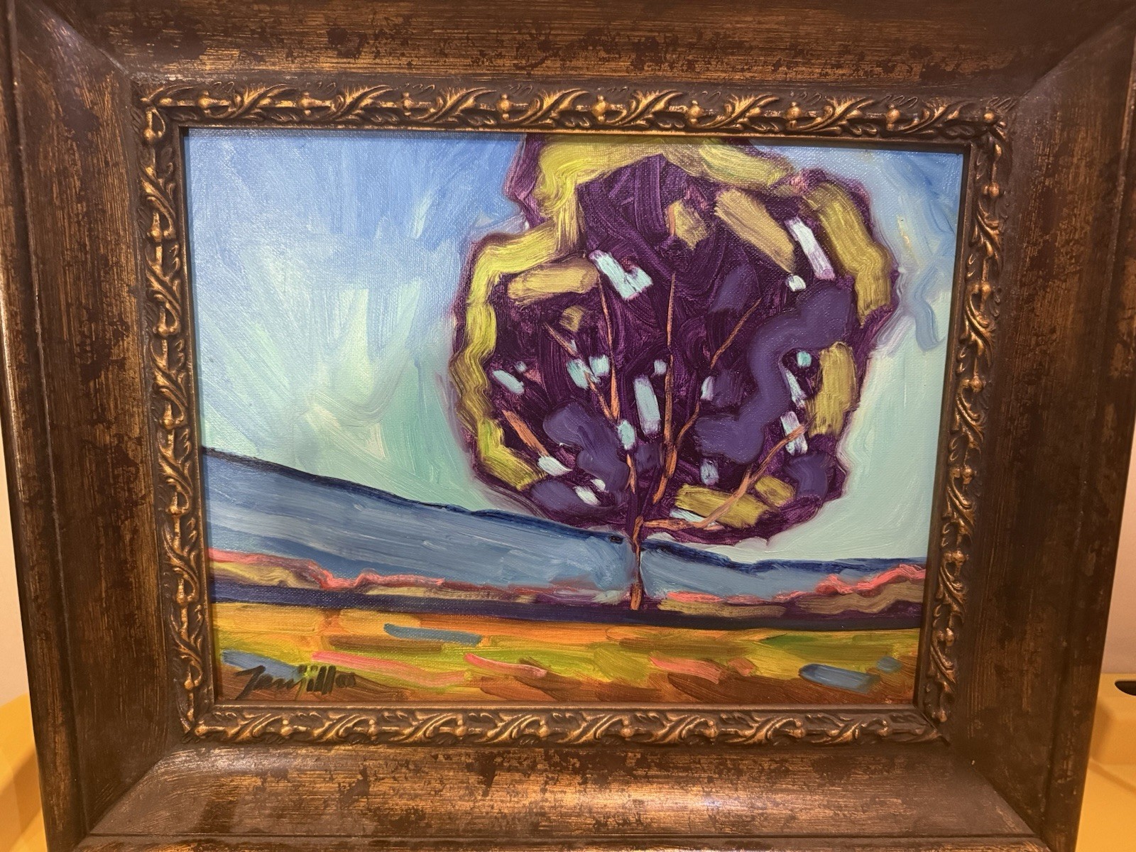 Jose Trujillo “PECAN TREE” Original 11×14 Oil Painting Impressionist Signed 2012