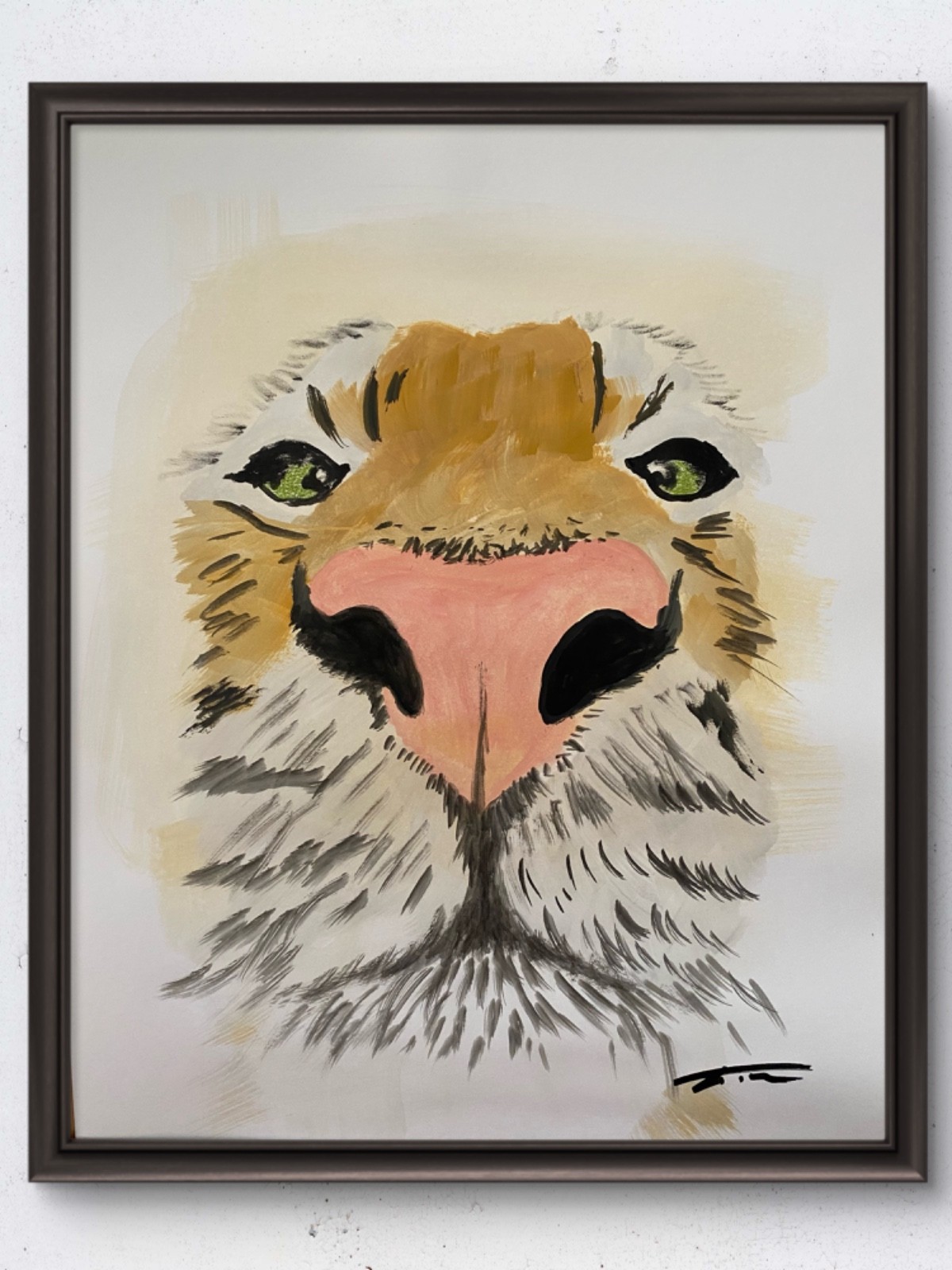 Tiger Close-Up Acrylic Original Art 14×11 Paper
