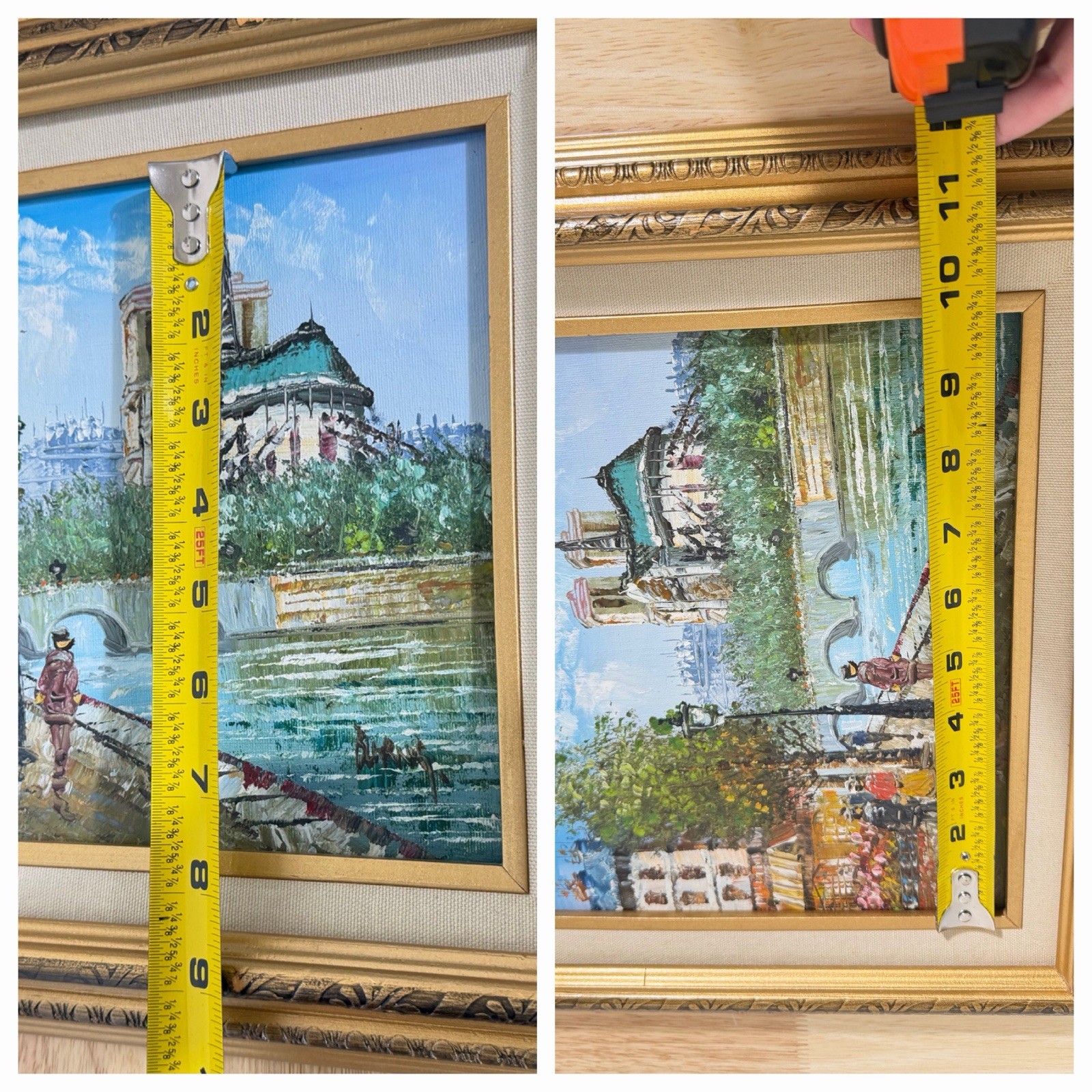 Impressionist Paris Scene Painting Caroline Burnett Gilt Frame