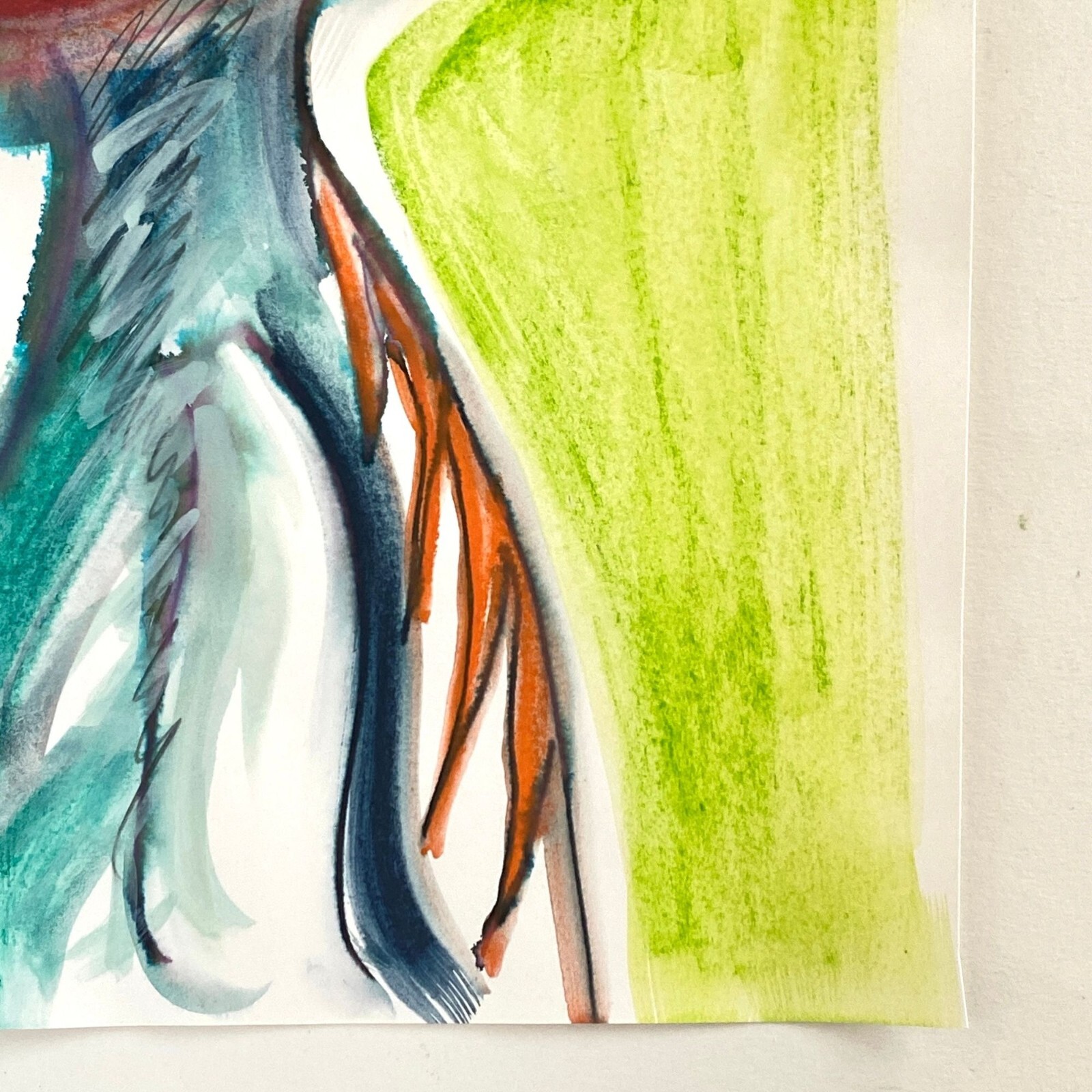 IAm Original Art Abstract Figure Mixed Media Painting 11x14in Matted Frame Ready