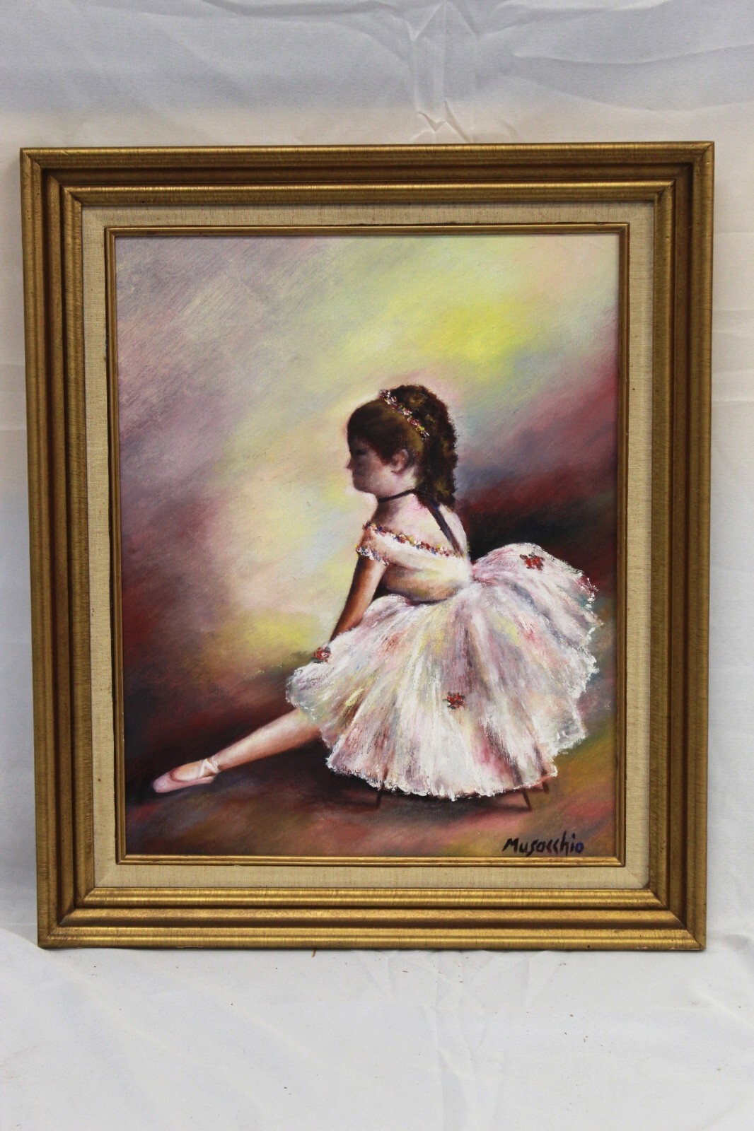 “Ballerinas at Rest” by Musacchio, Original Oil on Canvas, 26×21-WOW!