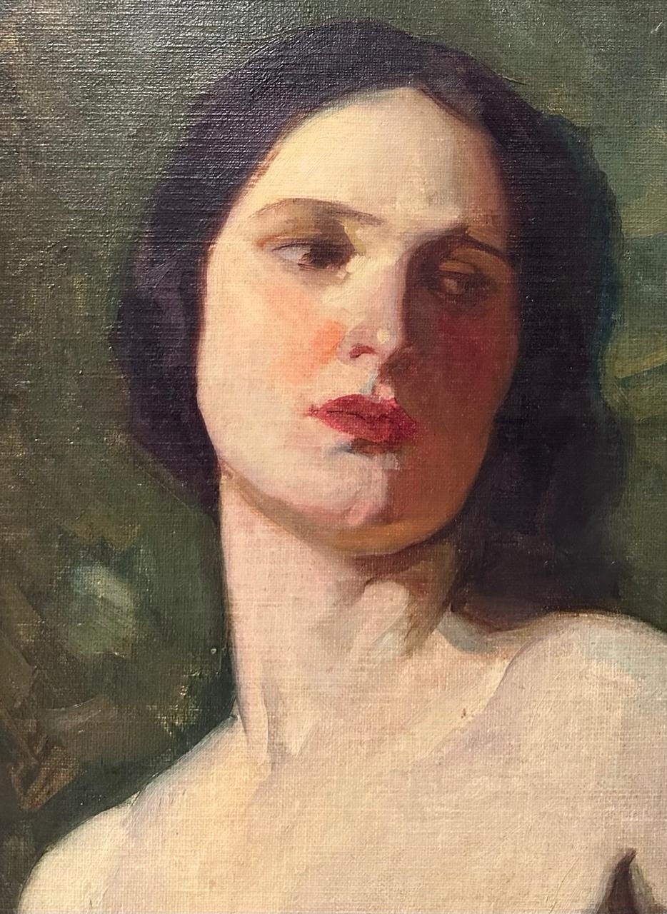 John Henry Amshewitz (1882-1942) : Study Of A Young Lady , Oil On Canvas ,Signed