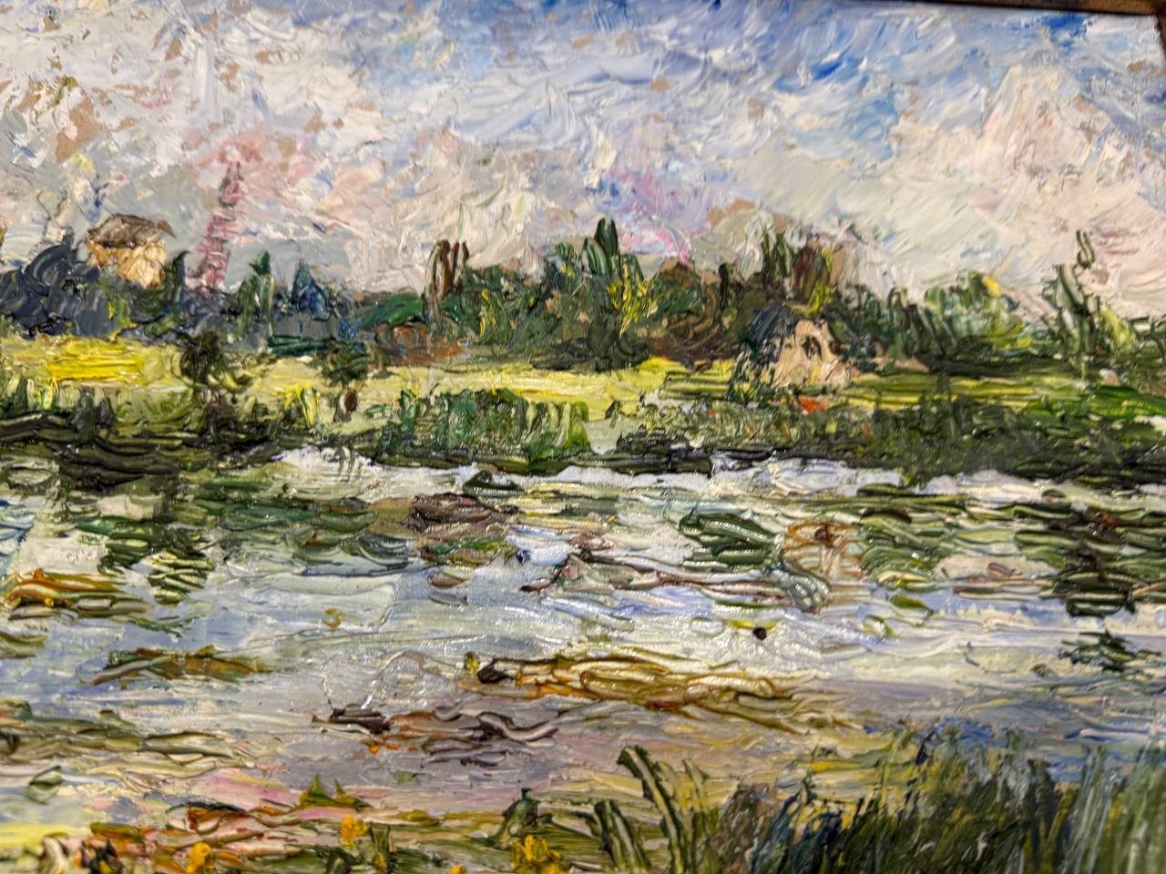 Original Oil Painting on Cardboard 2011 – Serenity/Calm – Signed Art 52×23 cm