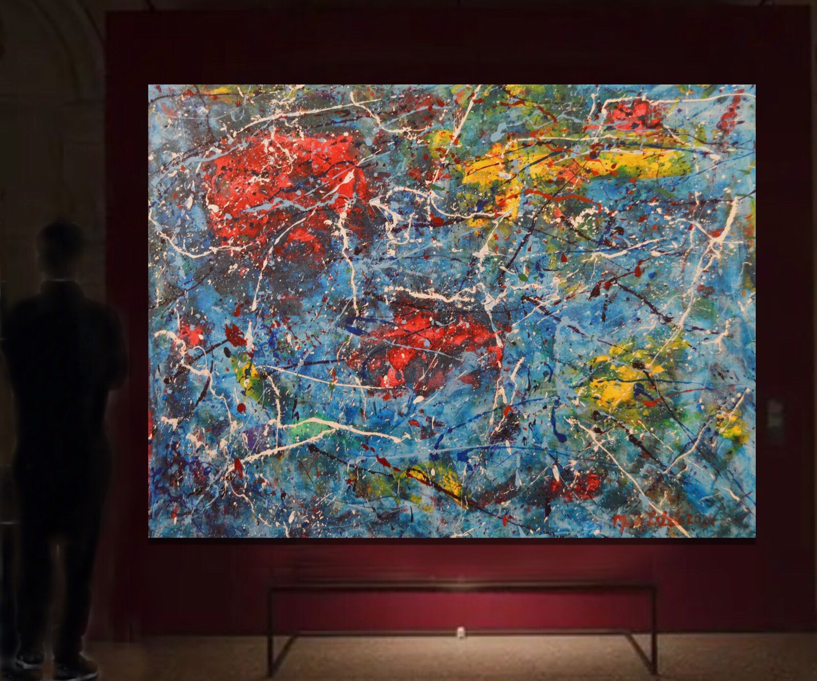 Pollock/Richter style￼ Professional Painting 81” X 62”(6ft 9in)Abstract Modern