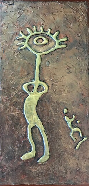 Original Hawaiian Petroglyph Storyboard Painting Acrylic Art – Made in Hawaii