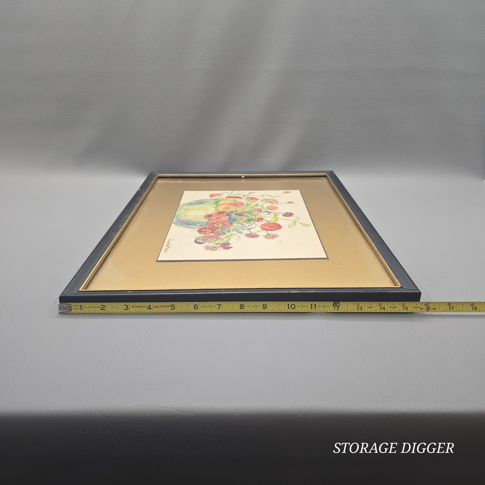 VTG Original Framed Watercolor Painting Flowers in Vase Signed by Juanita Mayo