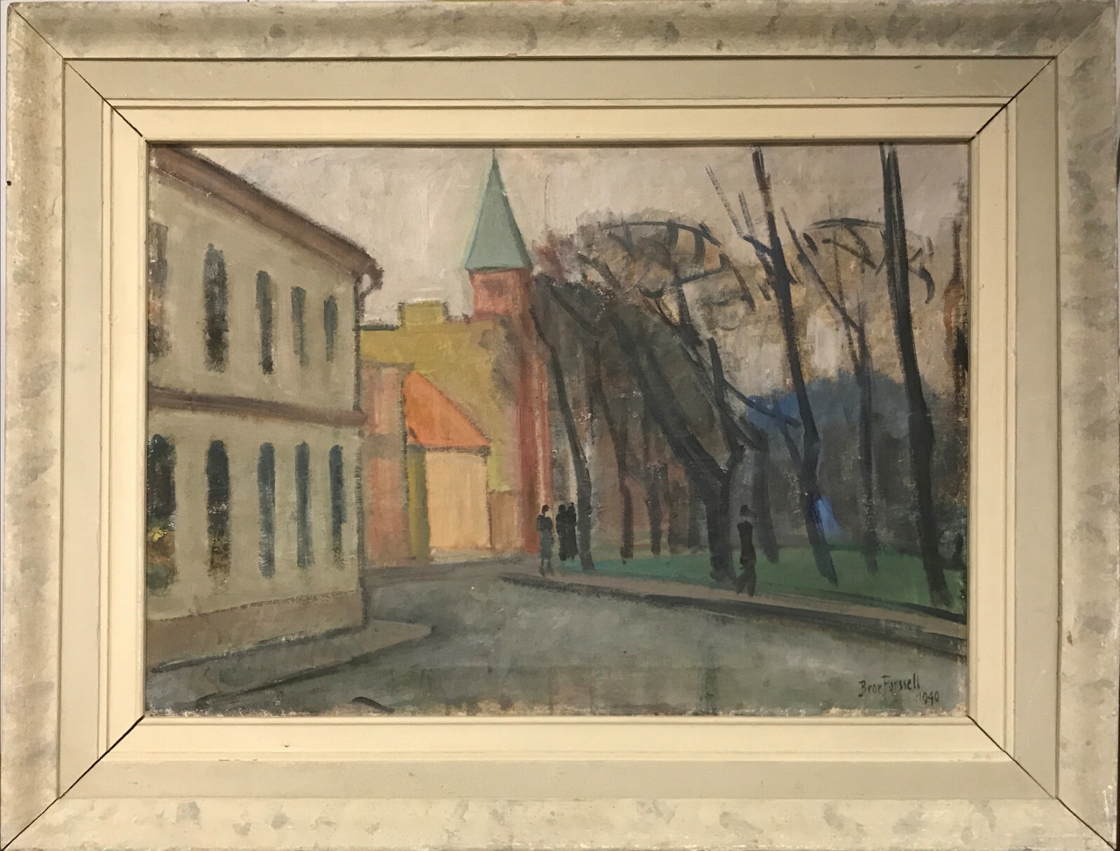 Bror Forssell (1883-1959): CHURCH TOWER AT THE END OF THE STREET