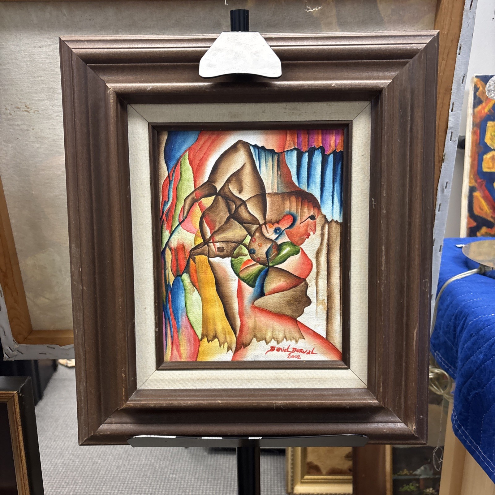Daniel Dorval 2002 Acrylic On Canvas 17” X 15” Framed Original Painting.