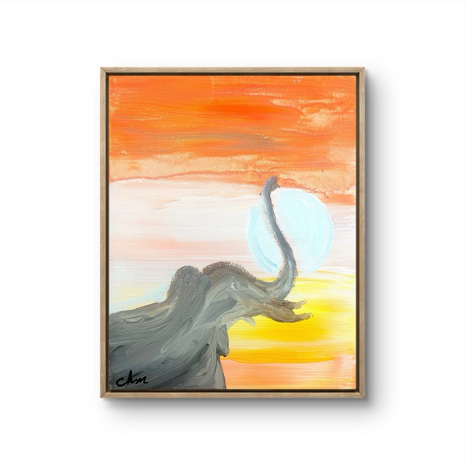 11×14 Elegant Elephant Expressionism Abstract Original HandmadeSigned Colorful