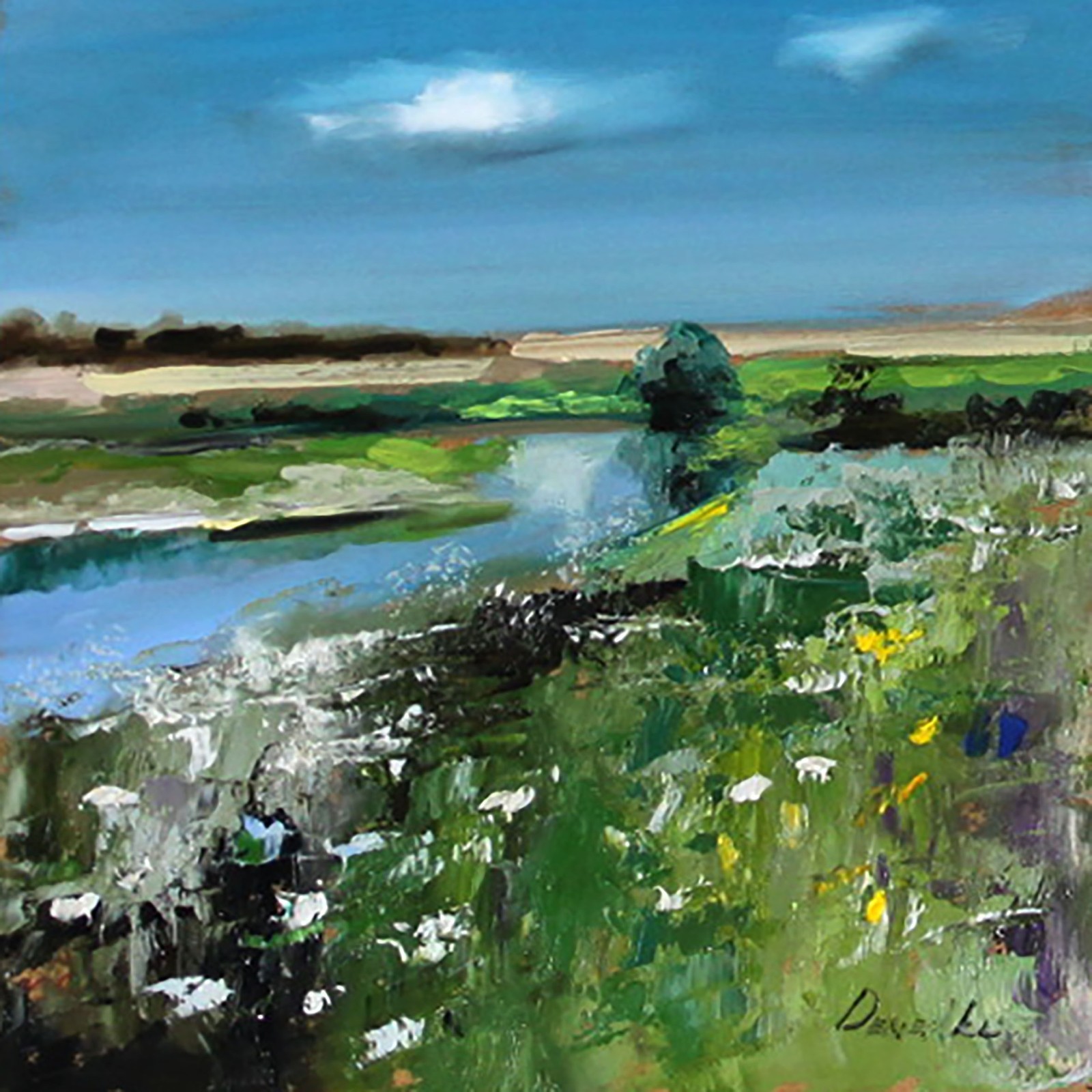 UKRAINE LANDSCAPE Oil painting contemporary 8×8 UKRAINE