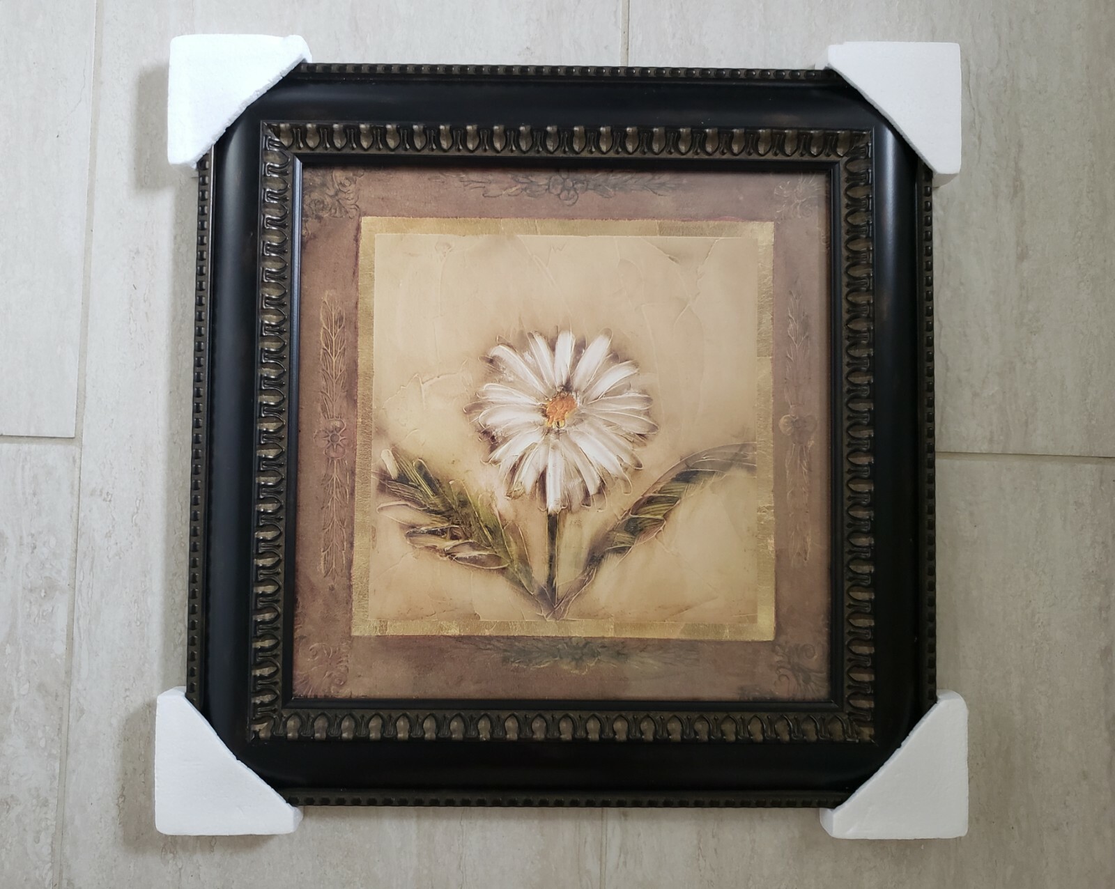 Frame Floral Picture Painting Print Under Glass 12″x12″ & 14.5″x14.5″