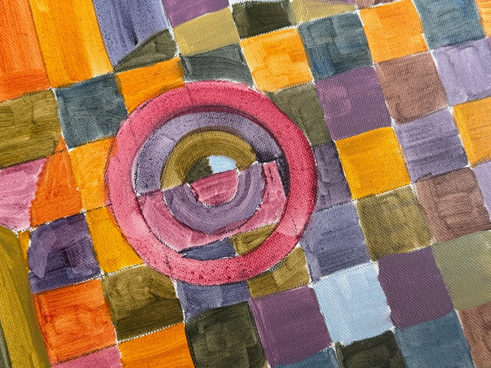 Contemporary Geometric Shapes Abstract Acrylic Painting Modern Art Wall Hanging