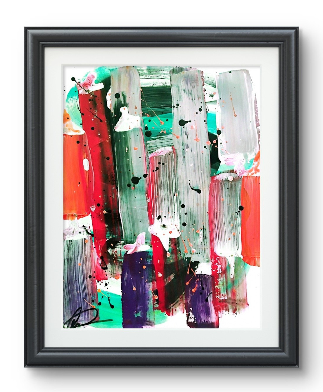 Original art 14 X 11 Mixed Media Colorful Modern Art Acrylic Painting