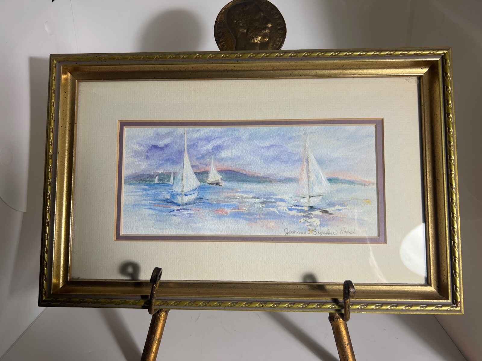 Beautiful Joanne Ross Myrtle Beach South Carolina Watercolor Painting Sailboats