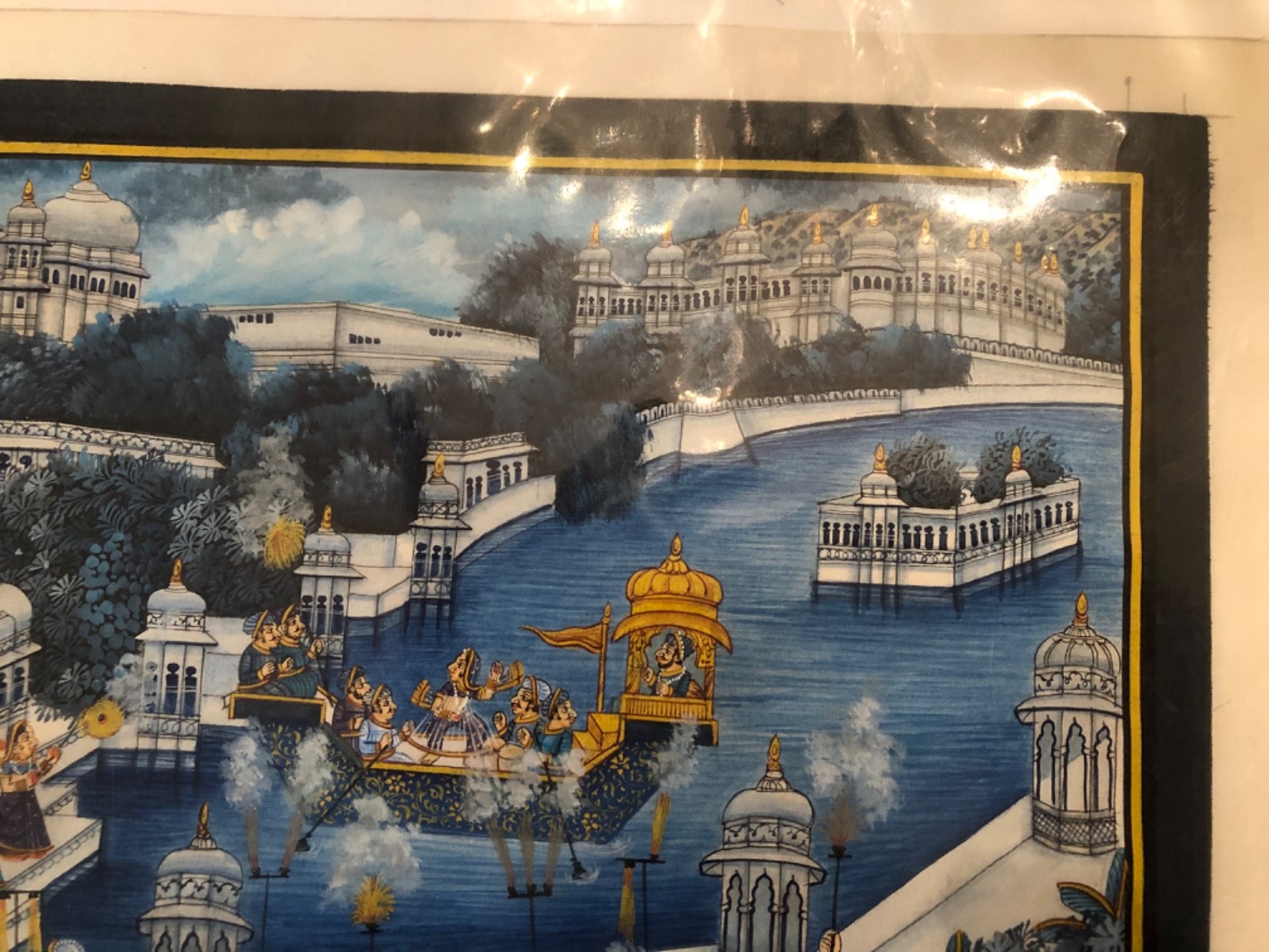 Mewar (Rajasthani Style) painting on Silk with real gold paint