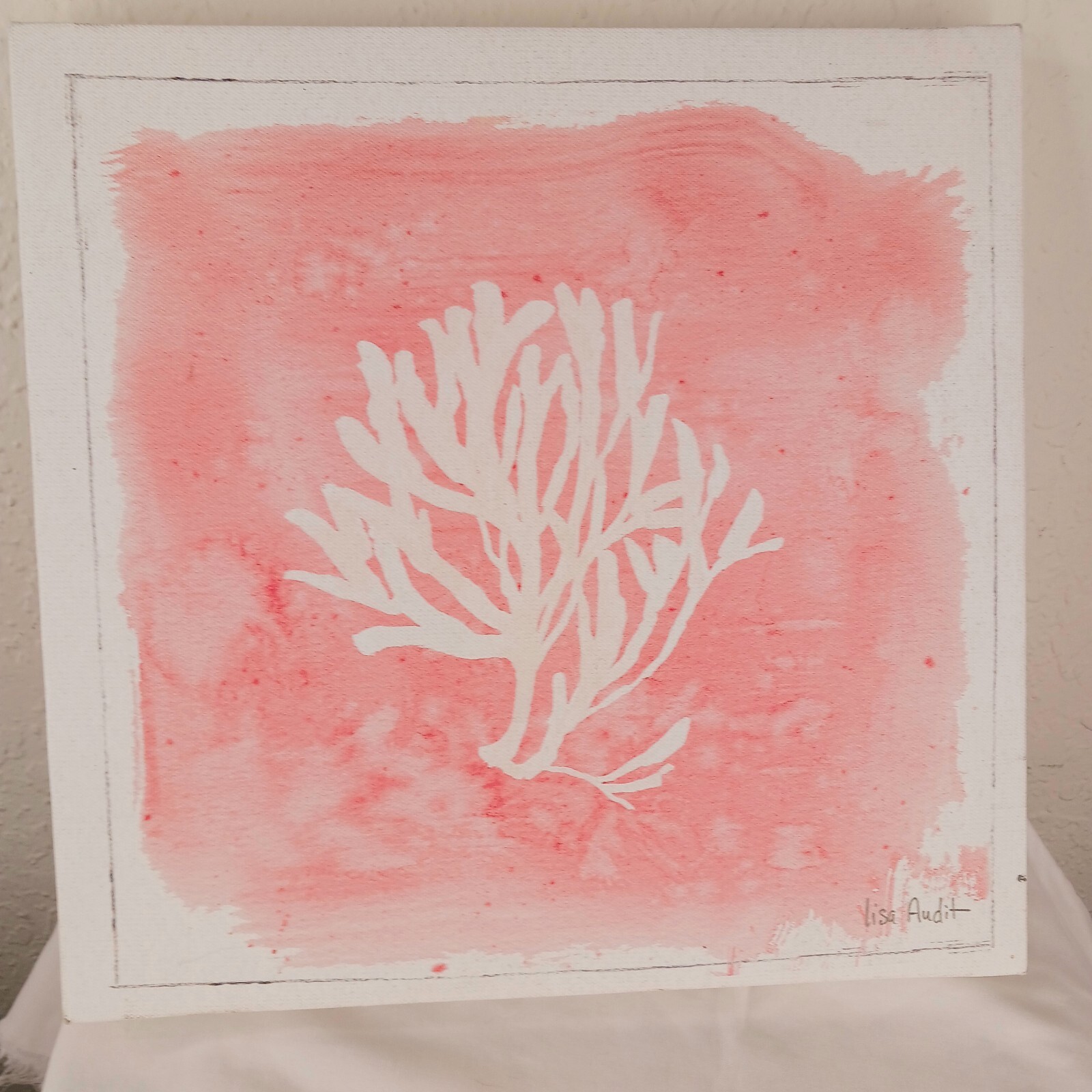 Painting Original LISA AUDIT ‘Water Coral Cove III’ Canvas Wall Art Gallery Wrap