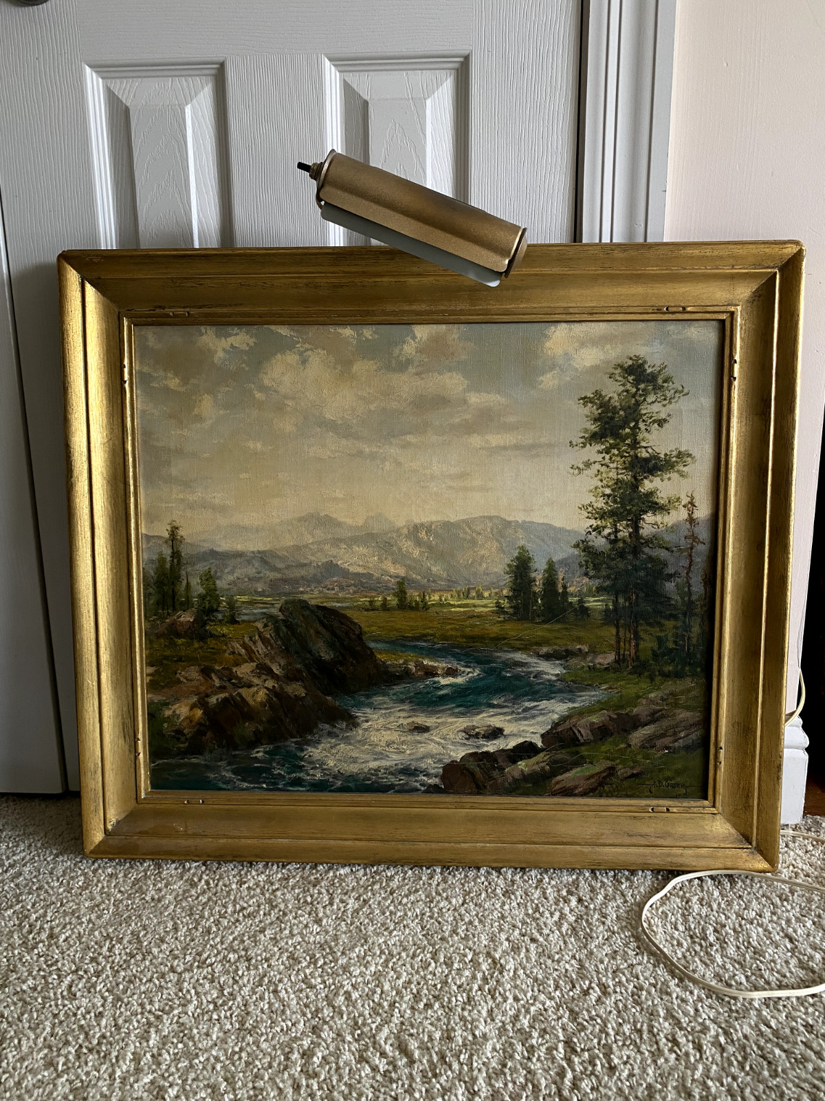 AUBREY DALE GREER (1904-1998) Framed Scenery with River Signed Oil Painting