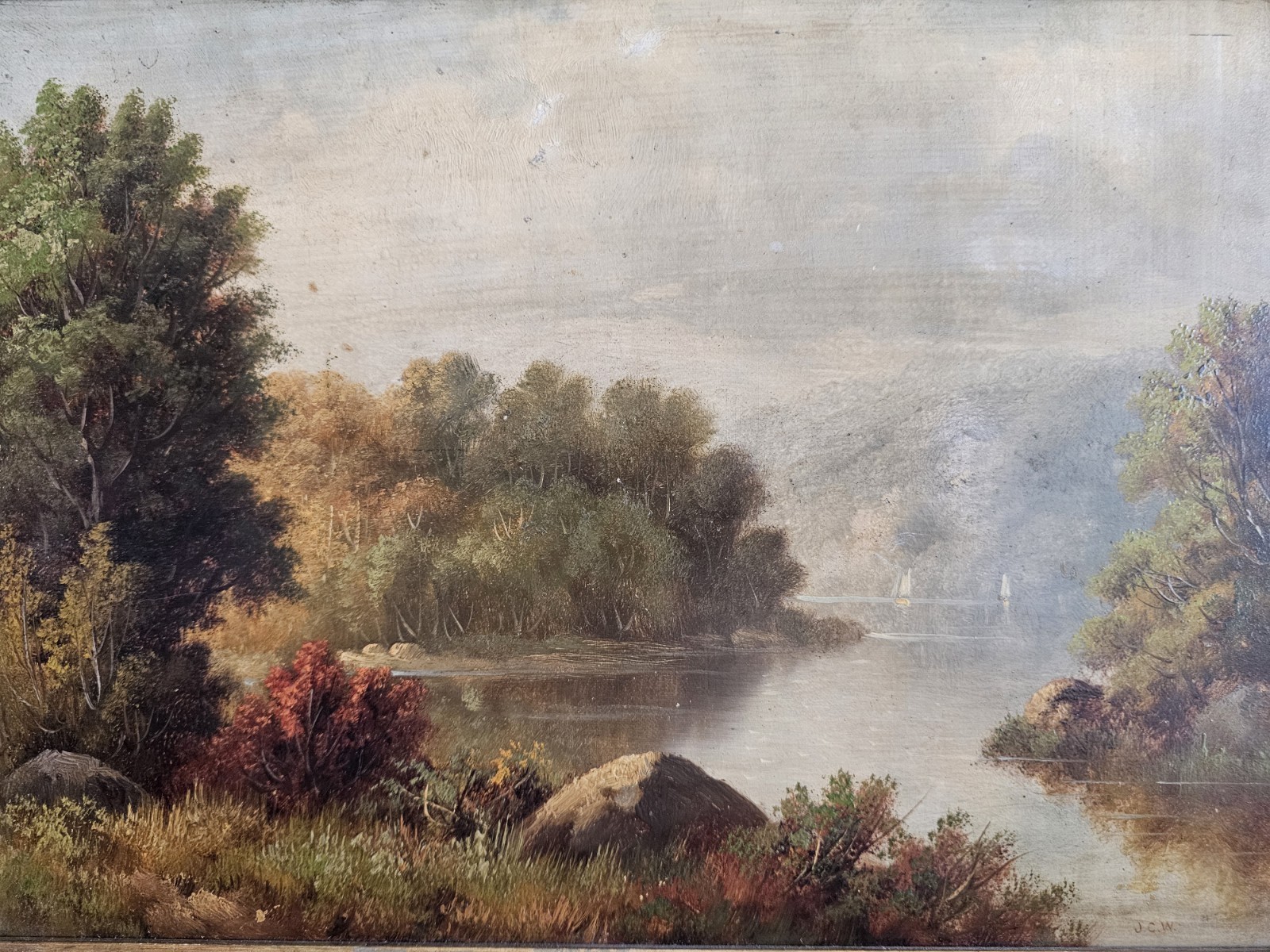 19th Century Scottish Romantic Landscape by John Crawford Wintour Framed
