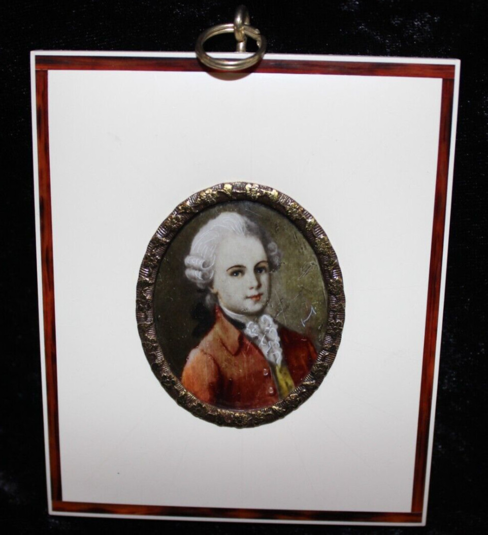 Portrait Magnifying Glass Painting Wolfgang Amadeus Mozart Miniature Painting