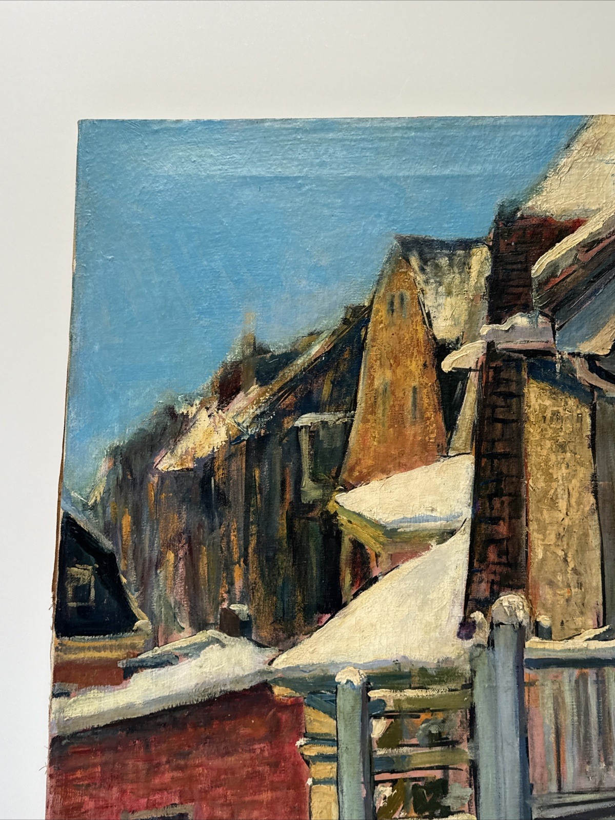 JULIUS KAHN PAINTING WPA AMERICSAN REGIONALISM LANDSCAPE EXHIBTED BELOW ZERO 28″