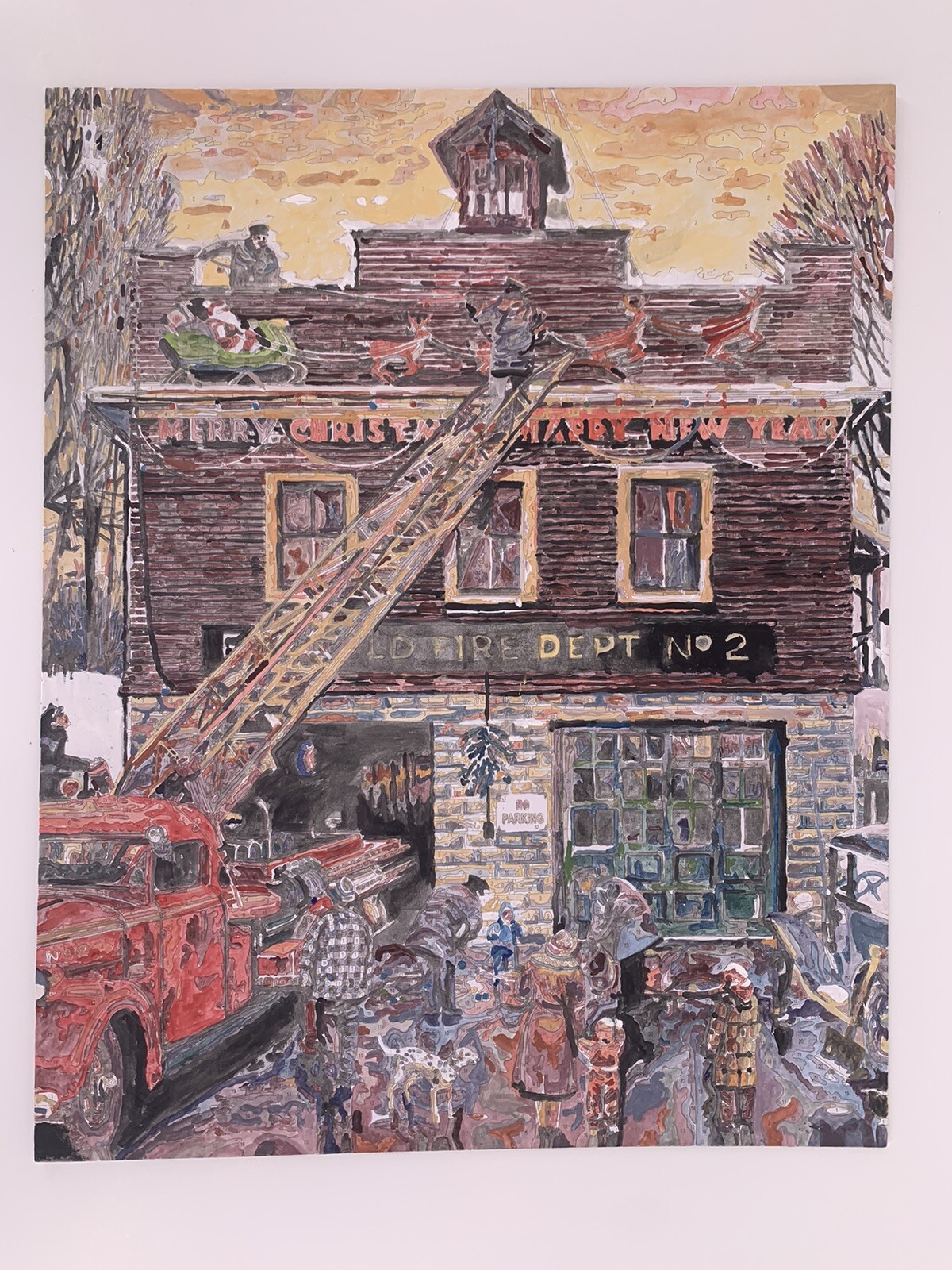 PLAID PAINT BY NUMBER The Saturday Evening Post Christmas Fire Station Completed