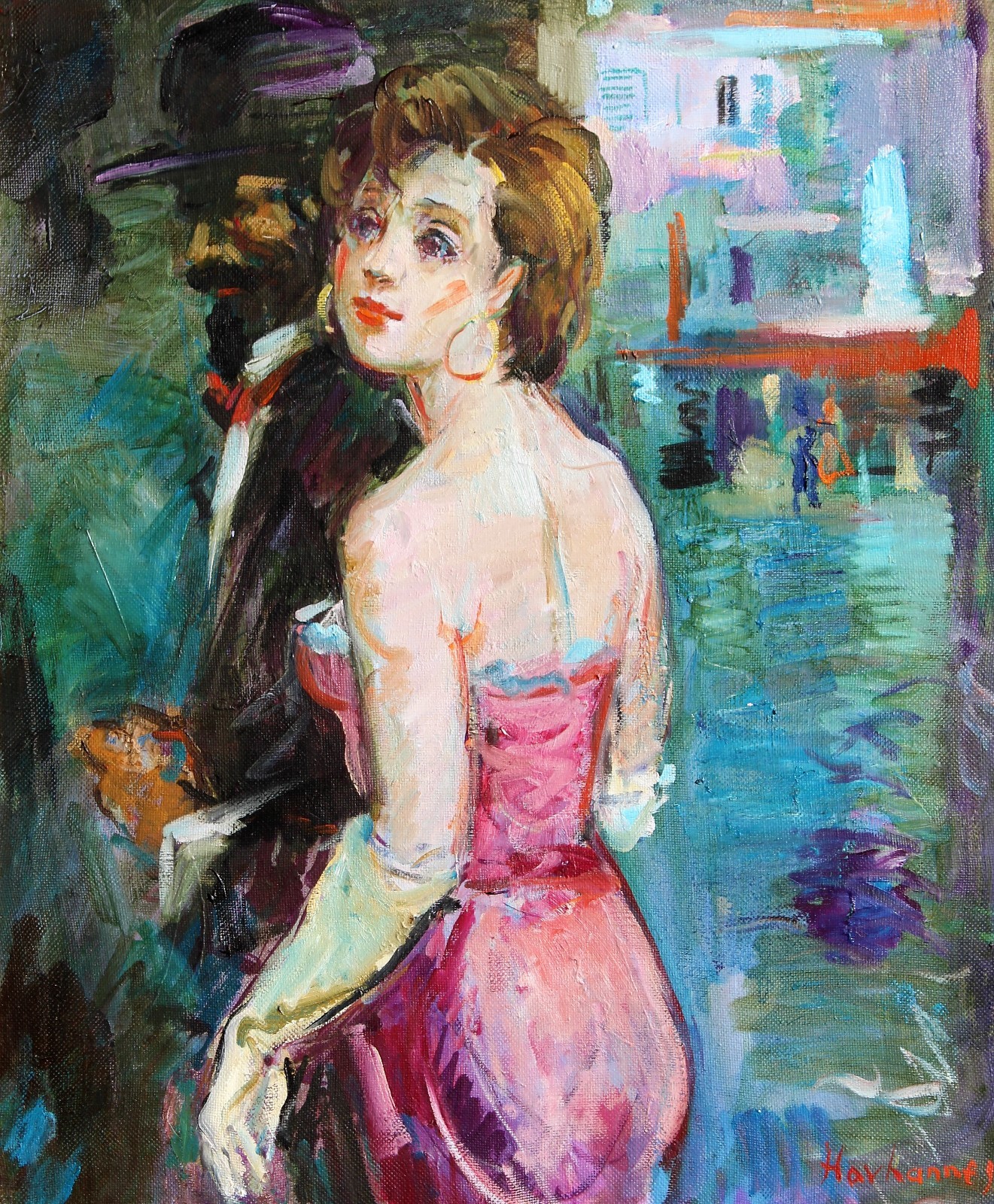 Hovhannes Haroutiounian, Woman, Montmartre, Painting, Canvas, Domergue