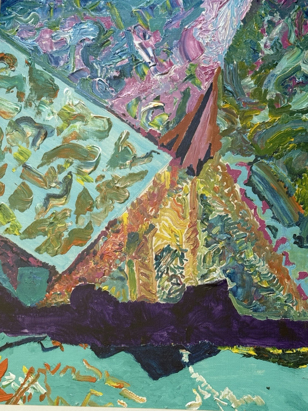 Steve Brent Original Acrylic On Canvas Abstract Painting W Geometric Divisions