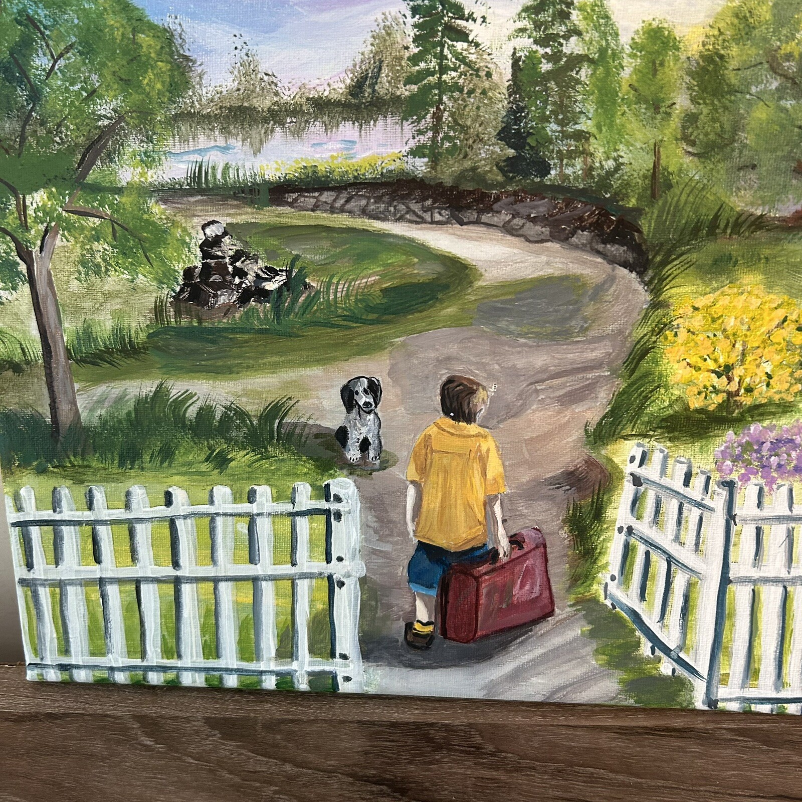 Original Dated Painting On Canvas Runaway By Juanita Malcolm 11×14