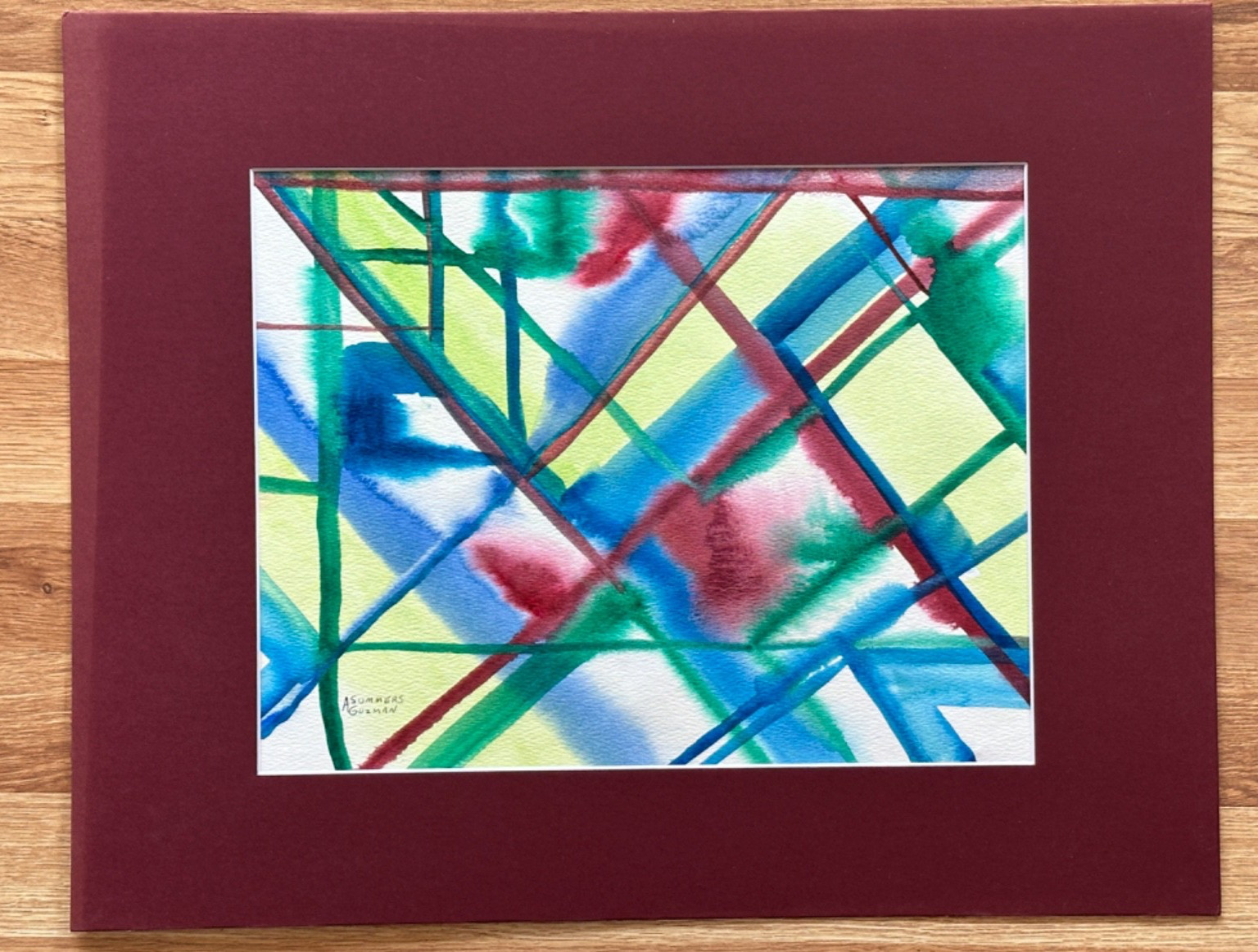 ALICE GUZMAN ORIGINAL WATERCOLOR PAINTING MATTED 16″ X 20″ NEW MEXICO 1980’S