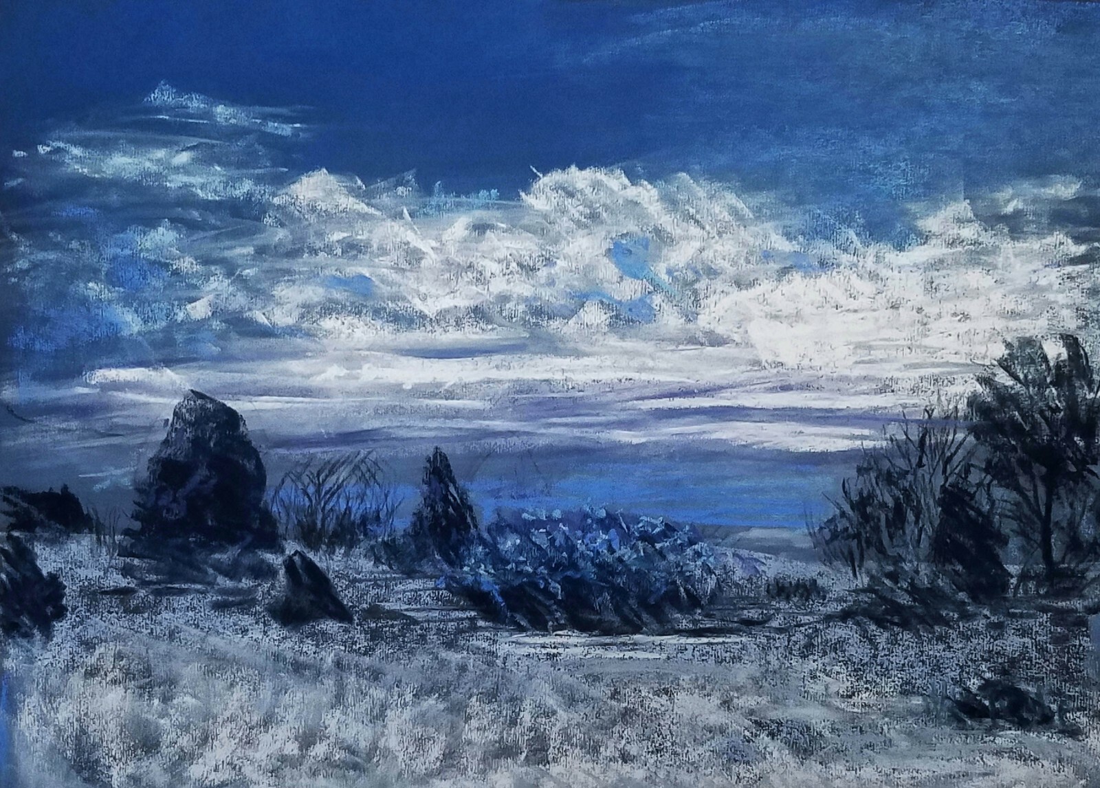 ONE DAY OF SNOW by JAN PONDER – Original PASTEL PAINTING on paper