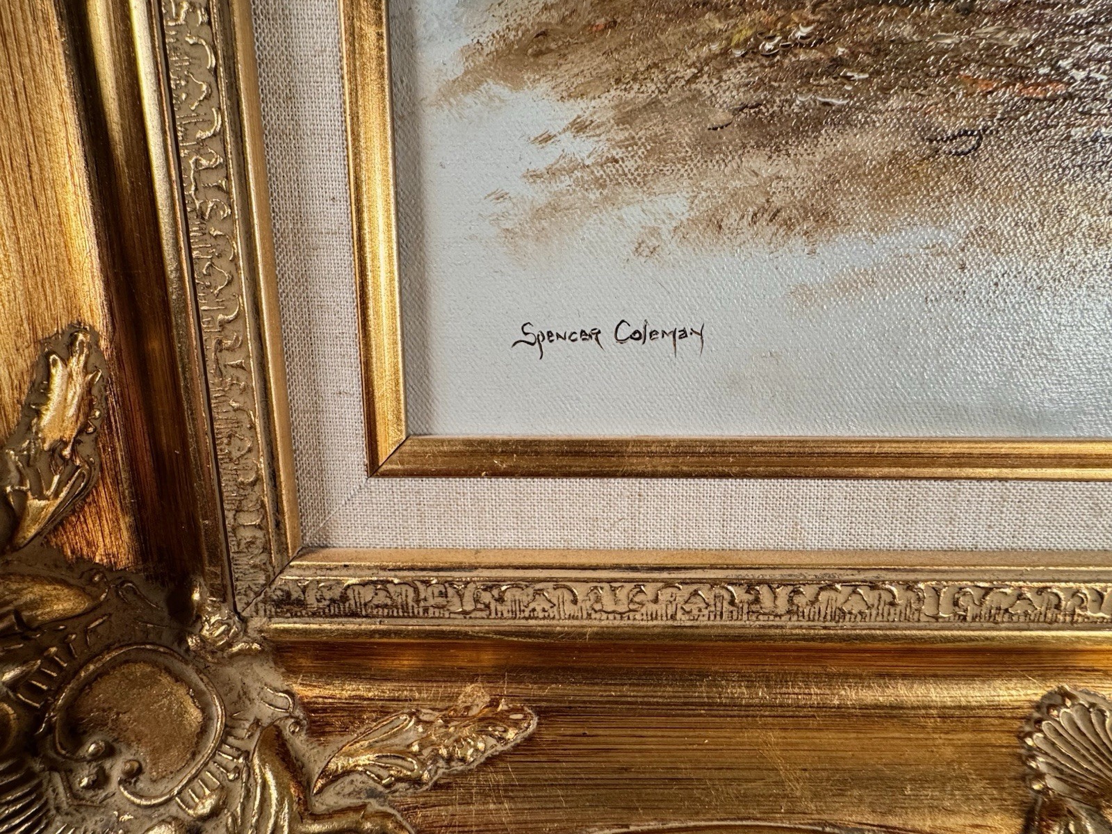 Original Signed Gallery Exhibited British Oil Painting Harrods London Gilt Frame