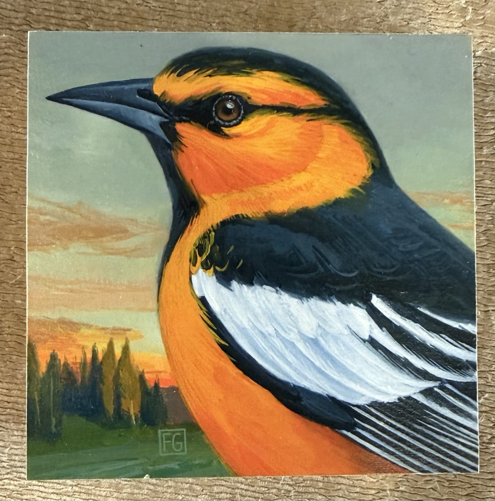Oriole Wood Block Painting Francois Girard Studiogirard Bullock’s Oriole