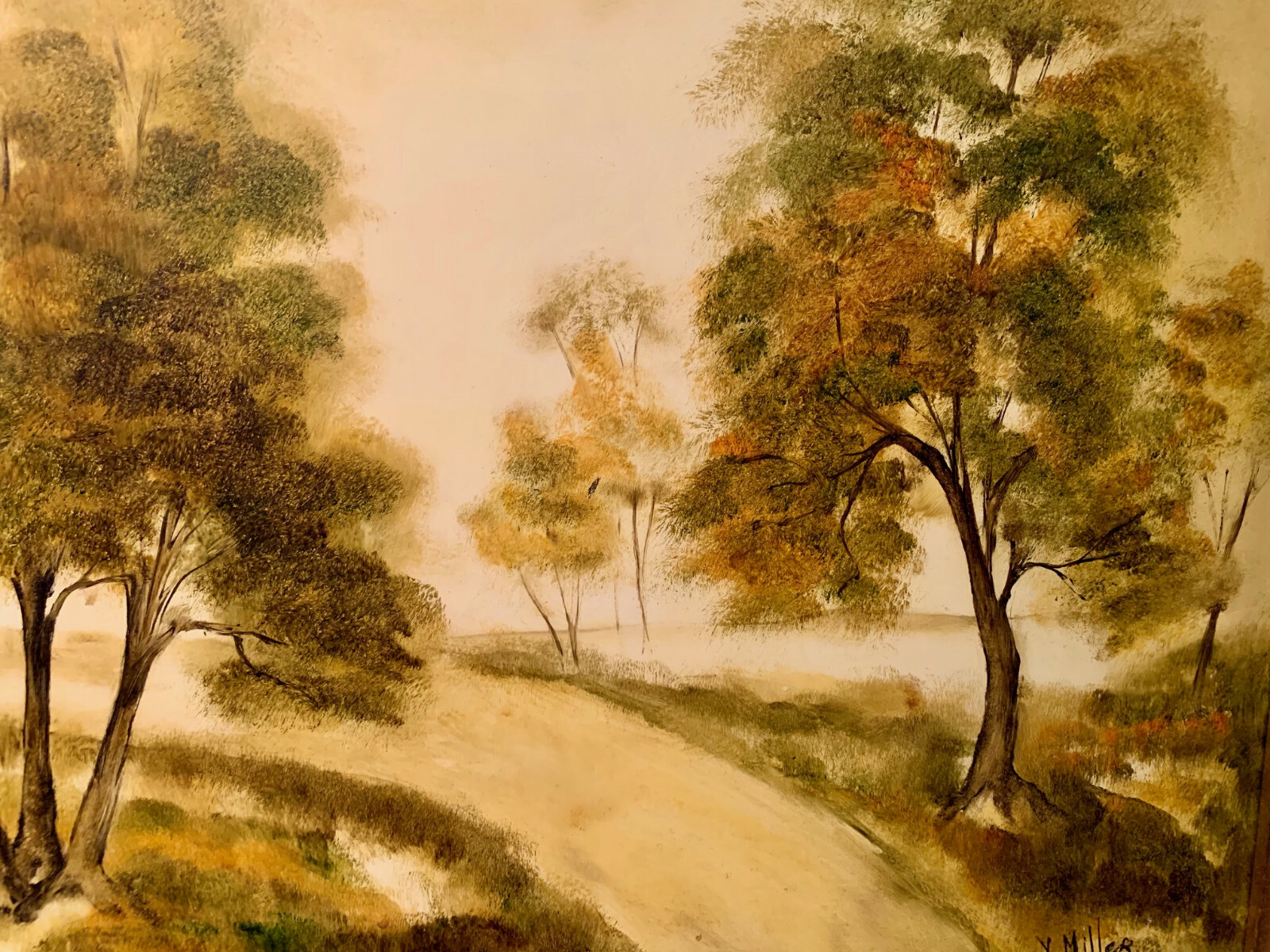 V. Miller Original Signed Beautifully Framed Subtley Reflecting a Misty Morning