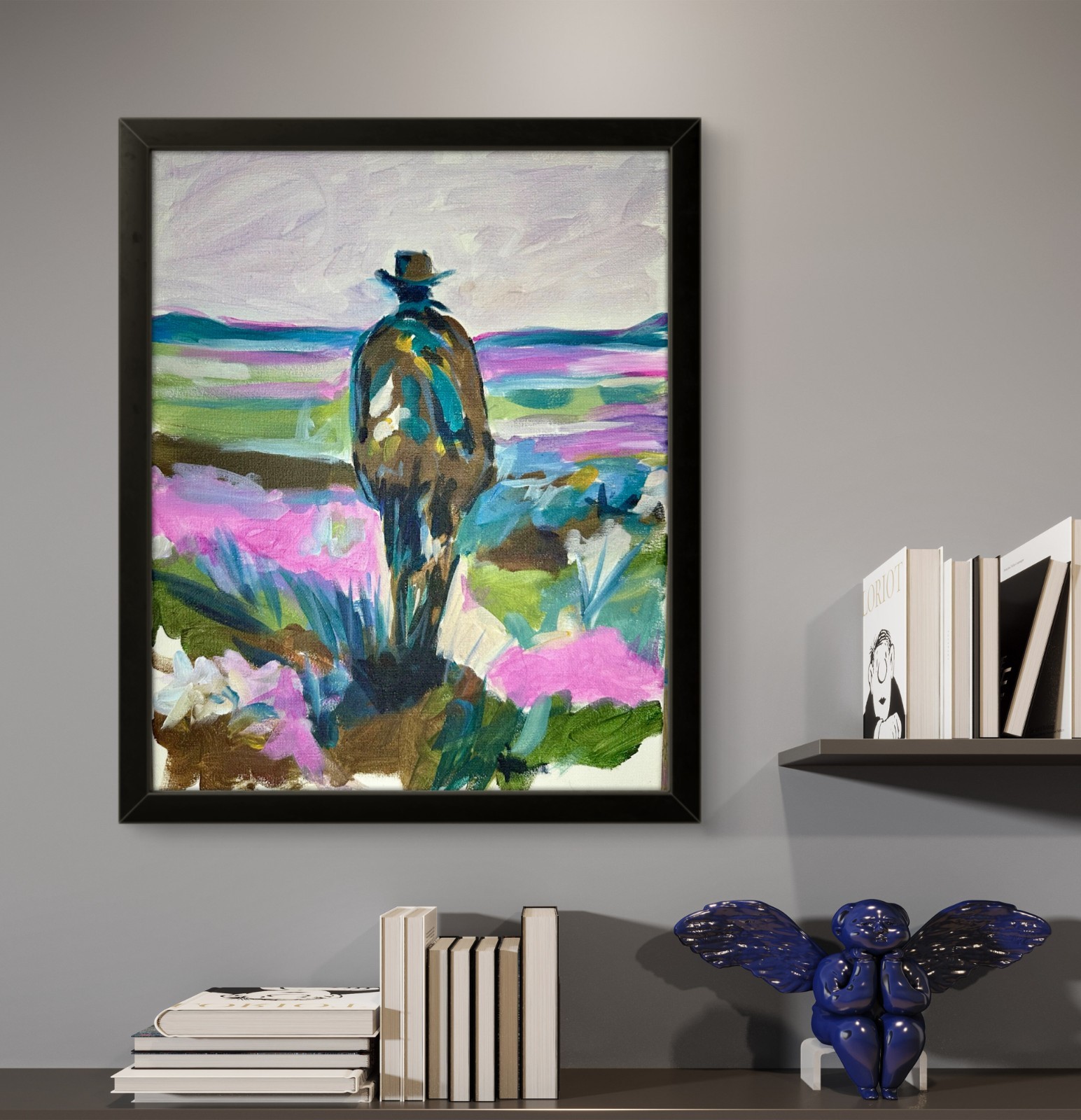 Cowboy Lone Ranger Painting Western ORIGINAL Rustic Decor Cowboy 11×14