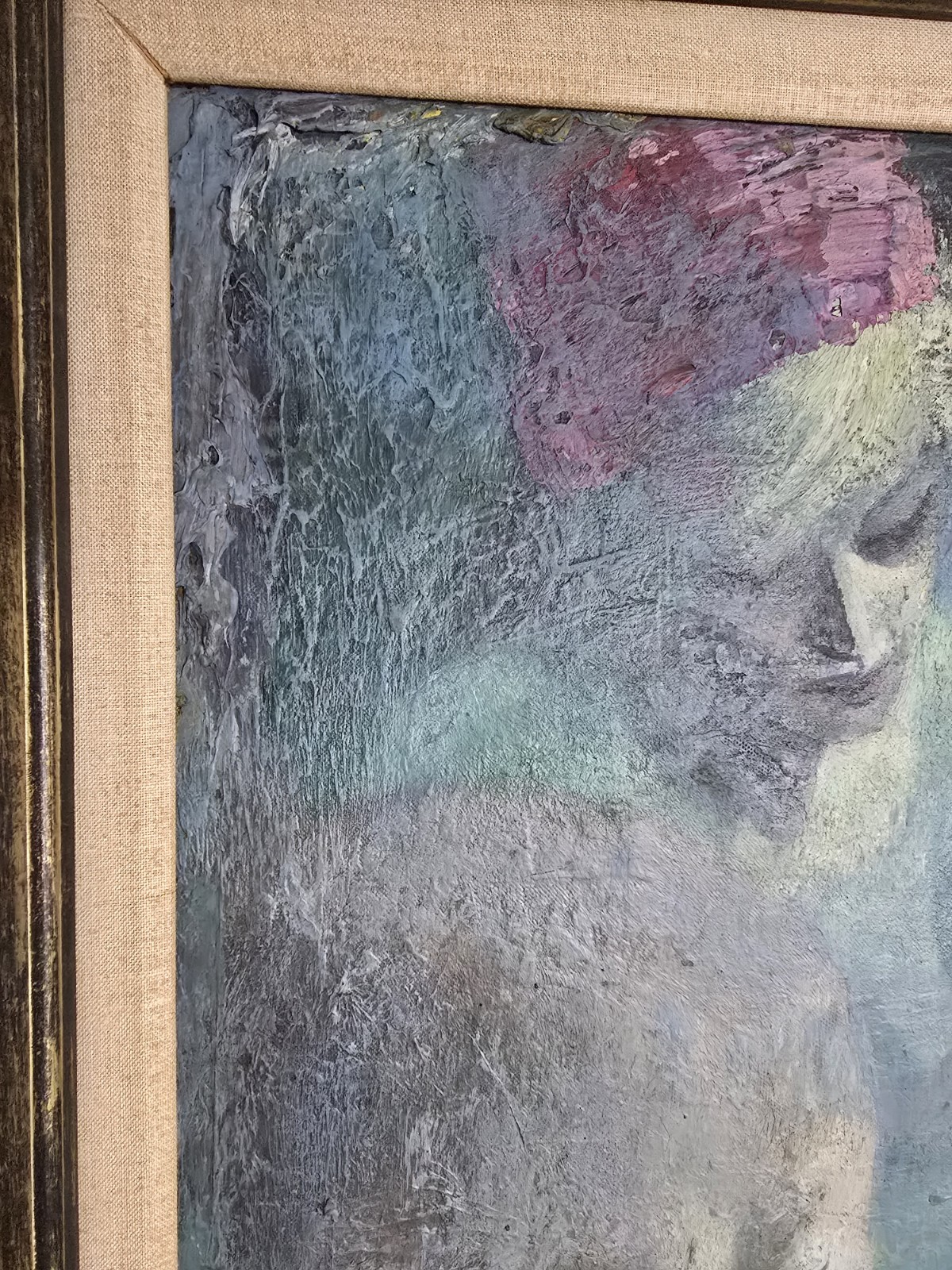 VTG Original Signed Irv Docktor Complex Abstract Textured Framed Canvas Painting