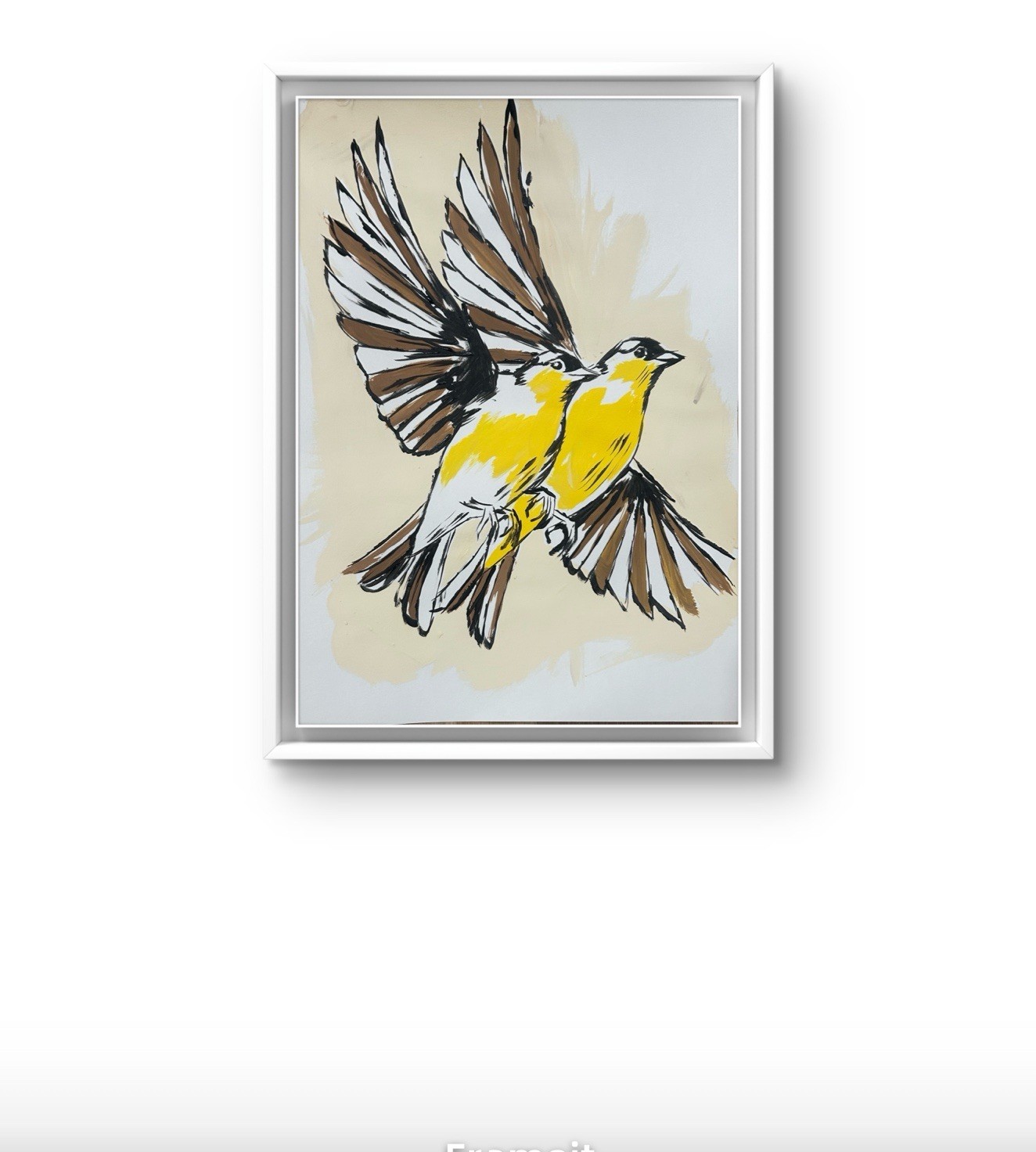 Original Abstract Acrylic Bird Painting 14×11 paper Modern Wall Art Home Decor