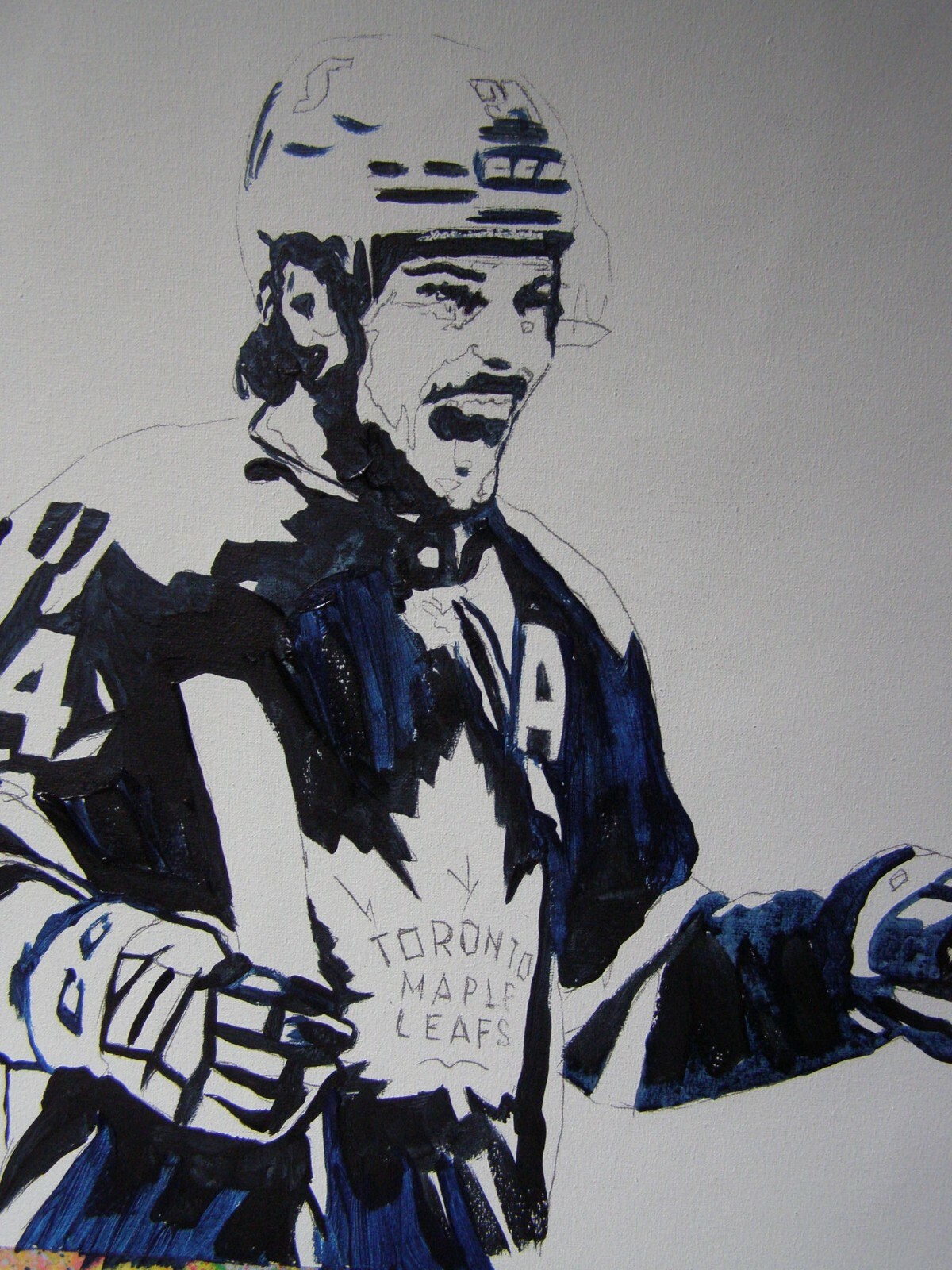 Auston Matthews NHL Maple Leafs Original Acrylic Oil Painting Art By Artist