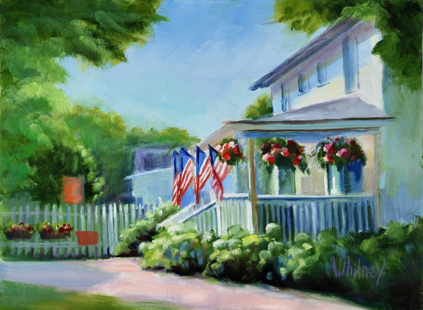 Fish Creek Painting Door County Pioneer Square 9×12 Original Oil Linen S Whitney