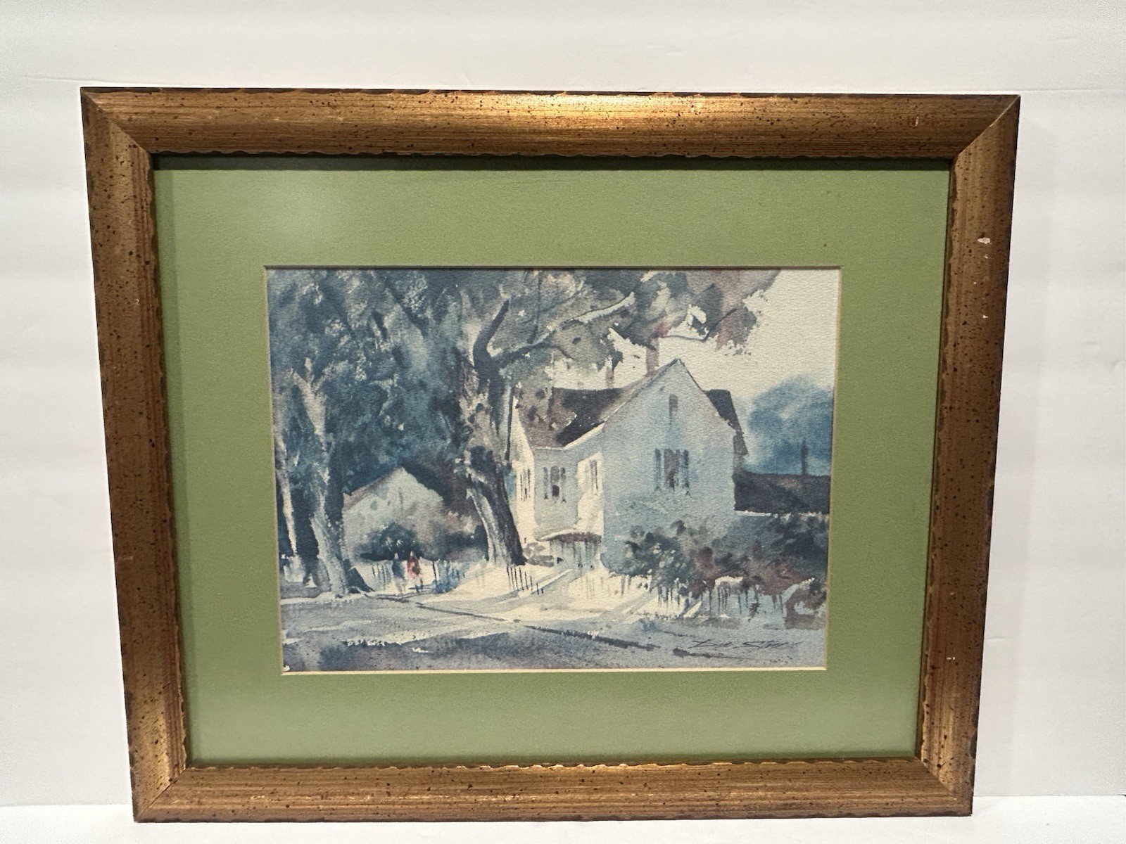 Donald Stone Original Watercolor House Painting Don Stone Signed Framed