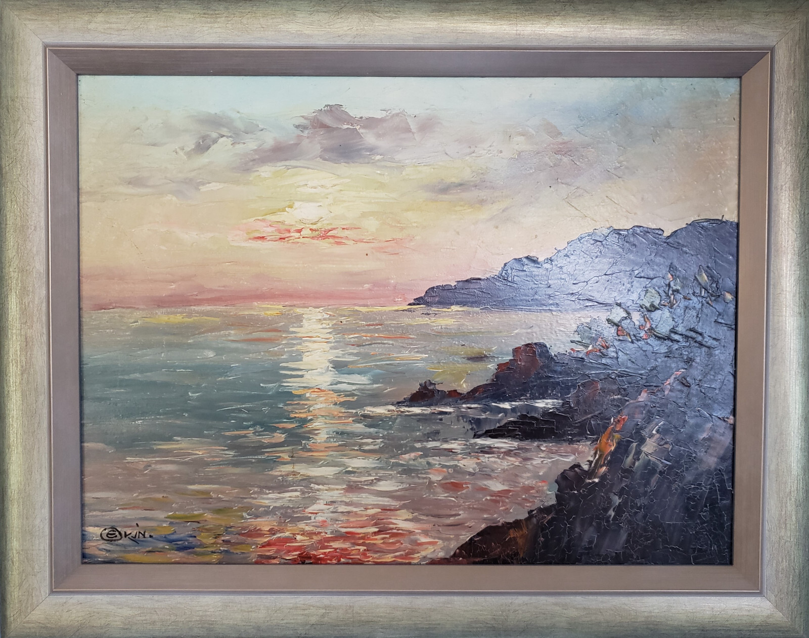 Oil Painting by Edward Okuń – Signed – 19th Century – Newly Framed