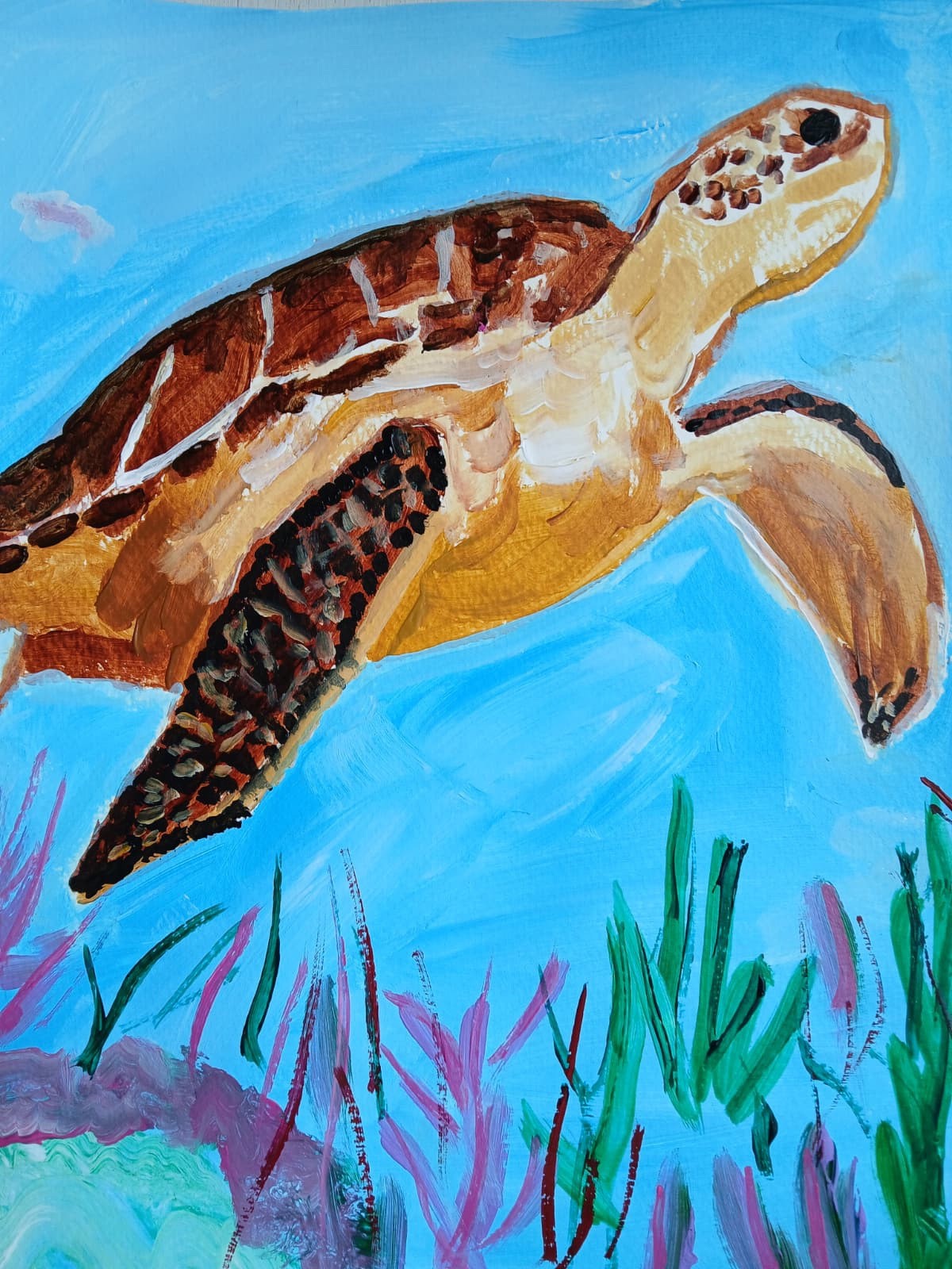 Abstract/Expressionism 11×14 Sea Turtle One of a Kind Street Art Painting