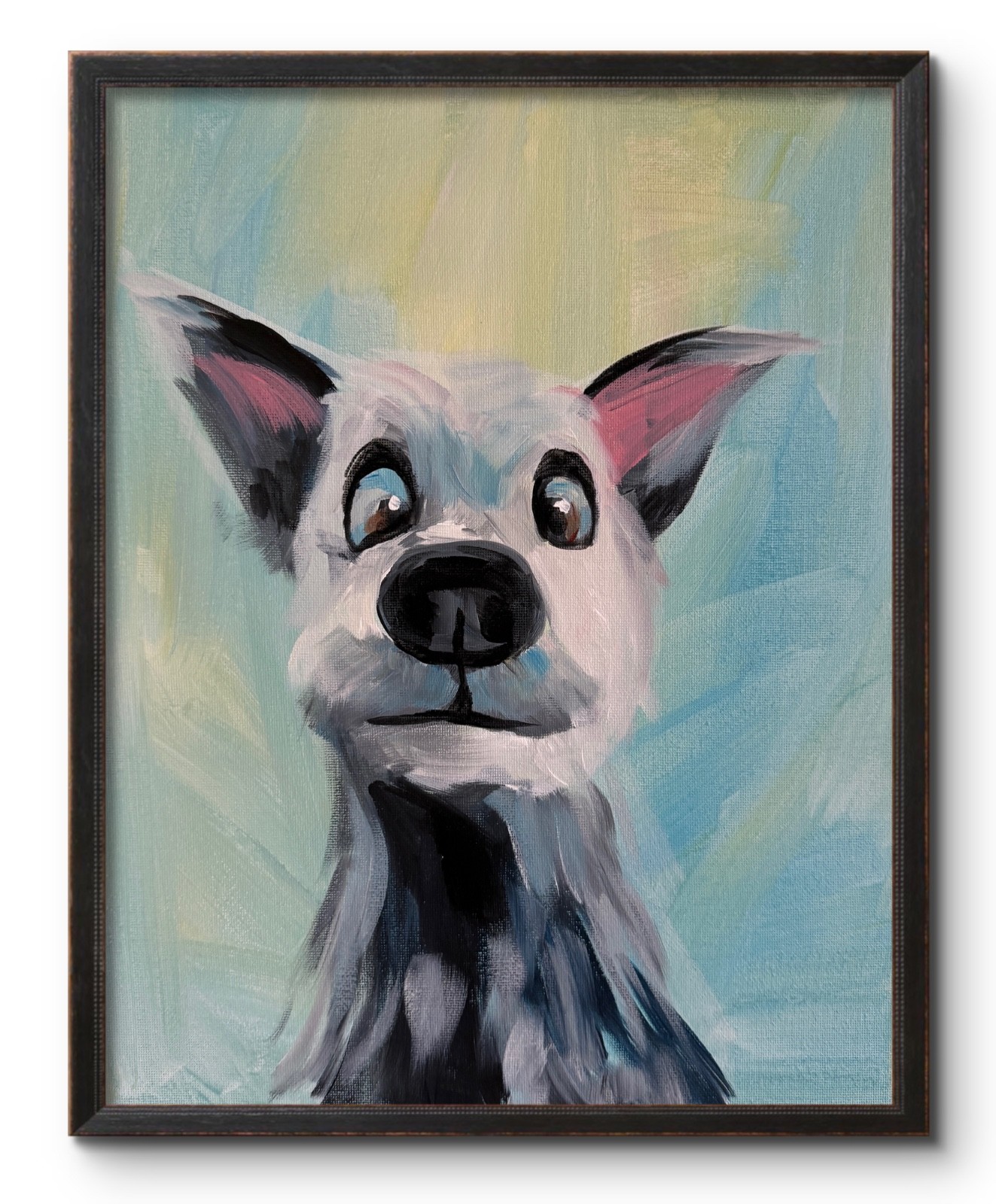 Cute White Dog 14X11 Pet Portraits IMPRESSIONISM ORIGINAL MODERN FINE ART